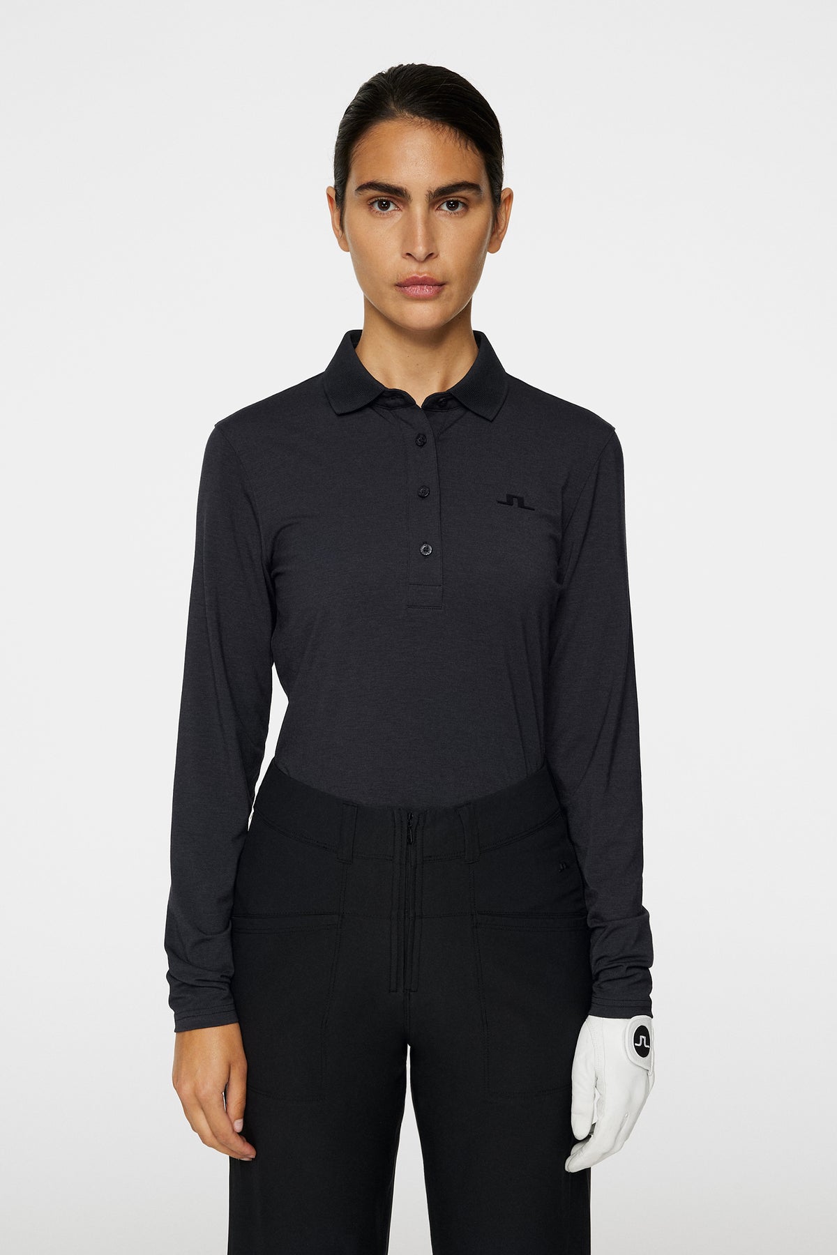 Flor Long Sleeve Polo / Black