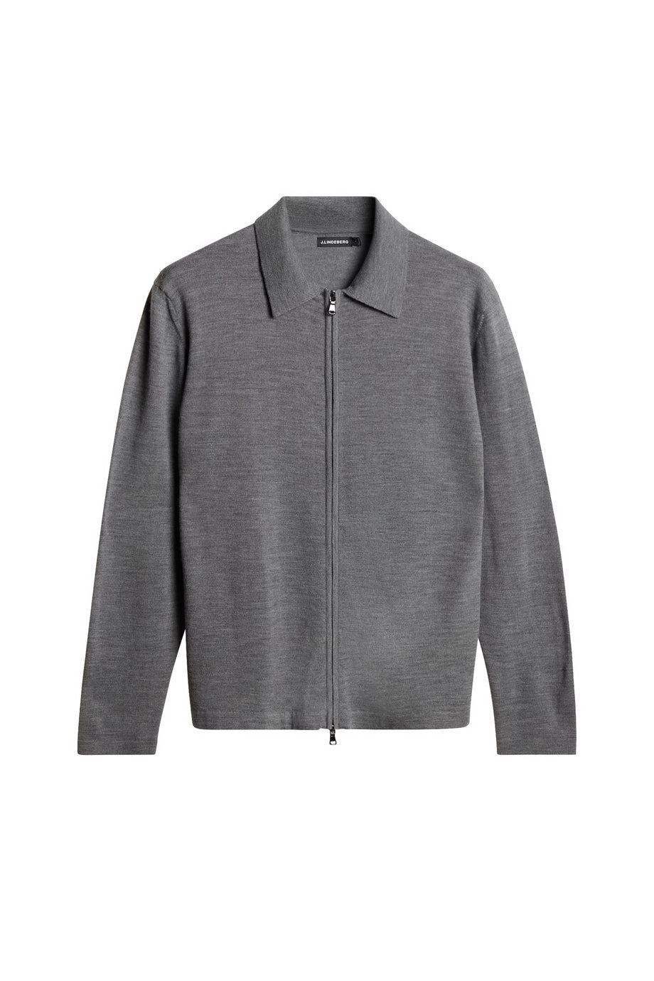 Kaleb Merino Zip Cardigan / Mid Grey Melange