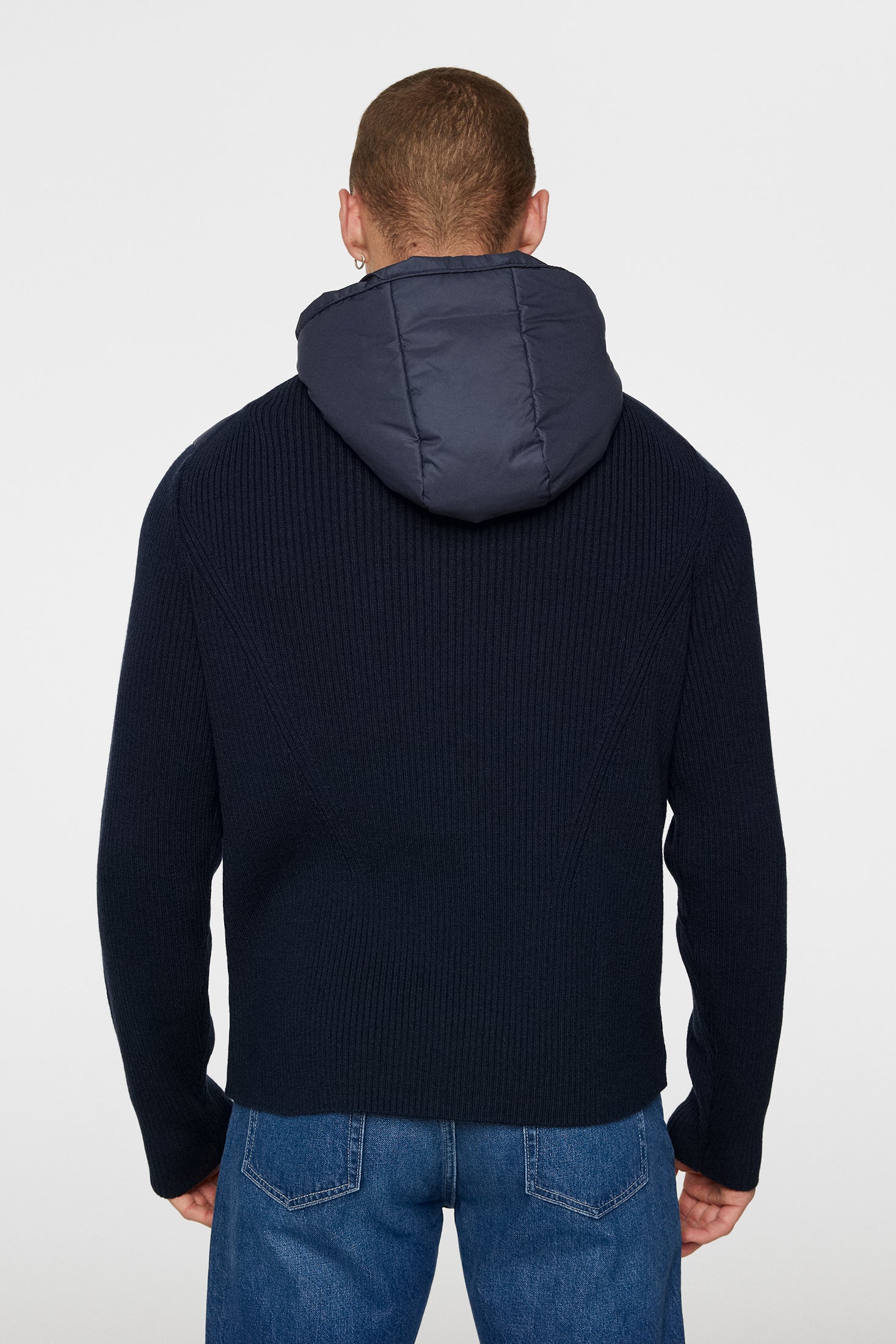 Thierry Hybrid Knit Hoodie / JL Navy