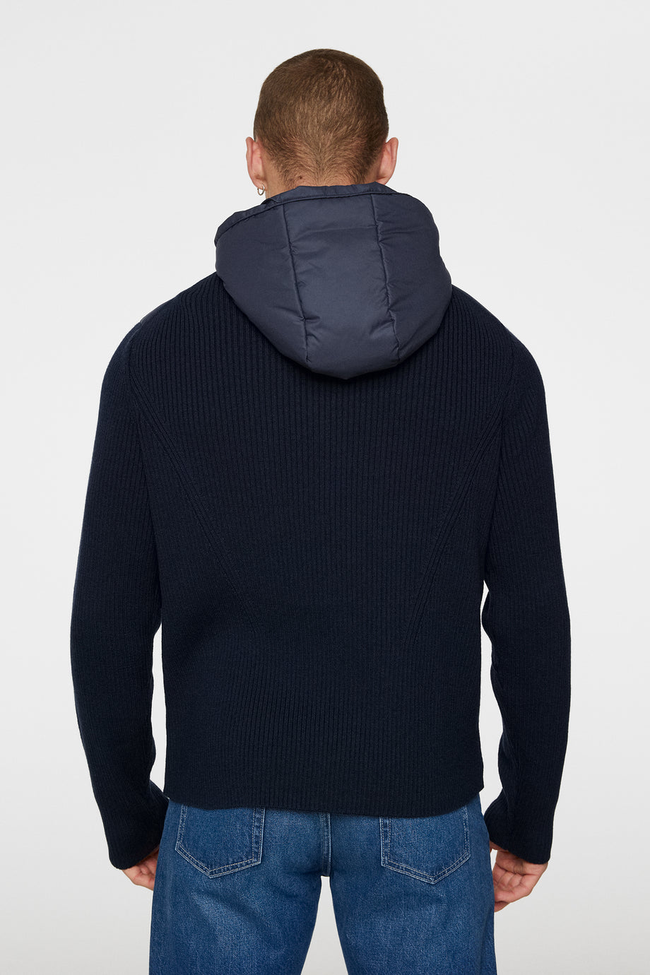 Thierry Hybrid Knit Hoodie / JL Navy