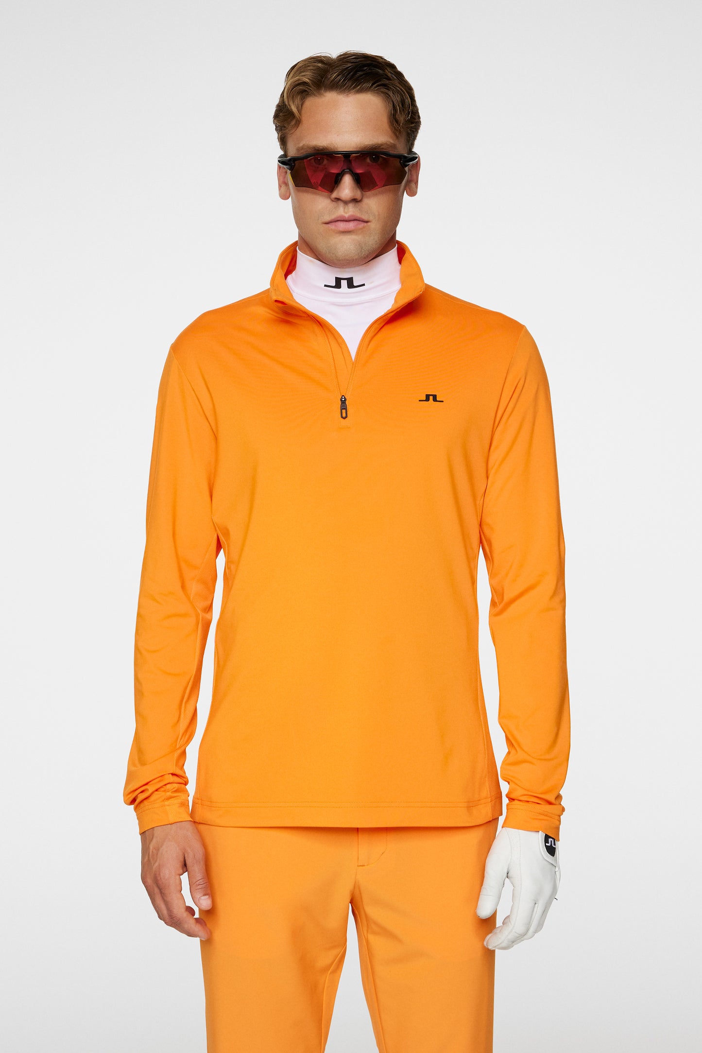 Luke Quarter Zip Mid Layer / Persimmon Orange