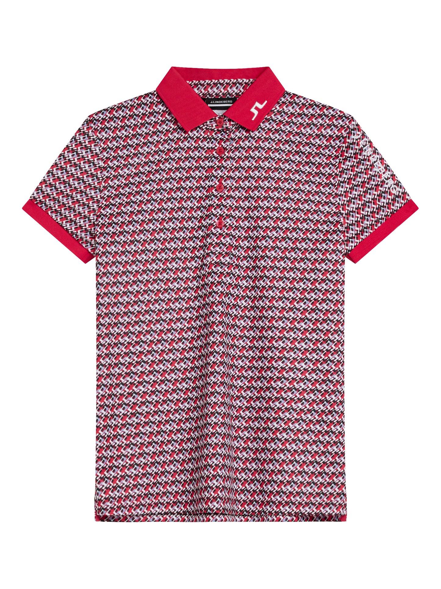 Tour Tech Print Polo / JL Micro Bridge Rose Red