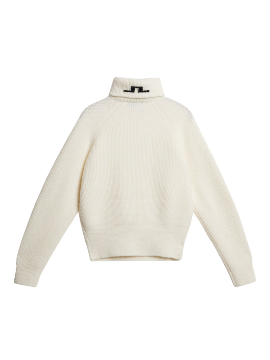 Finja Knitted Zip Sweater / Whisper White