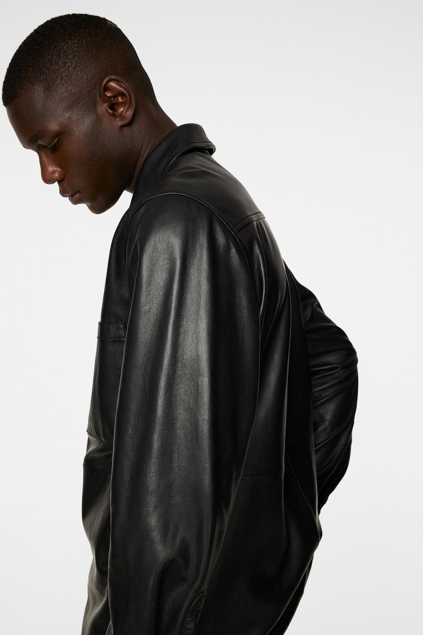 Lanson Leather Overshirt / Black