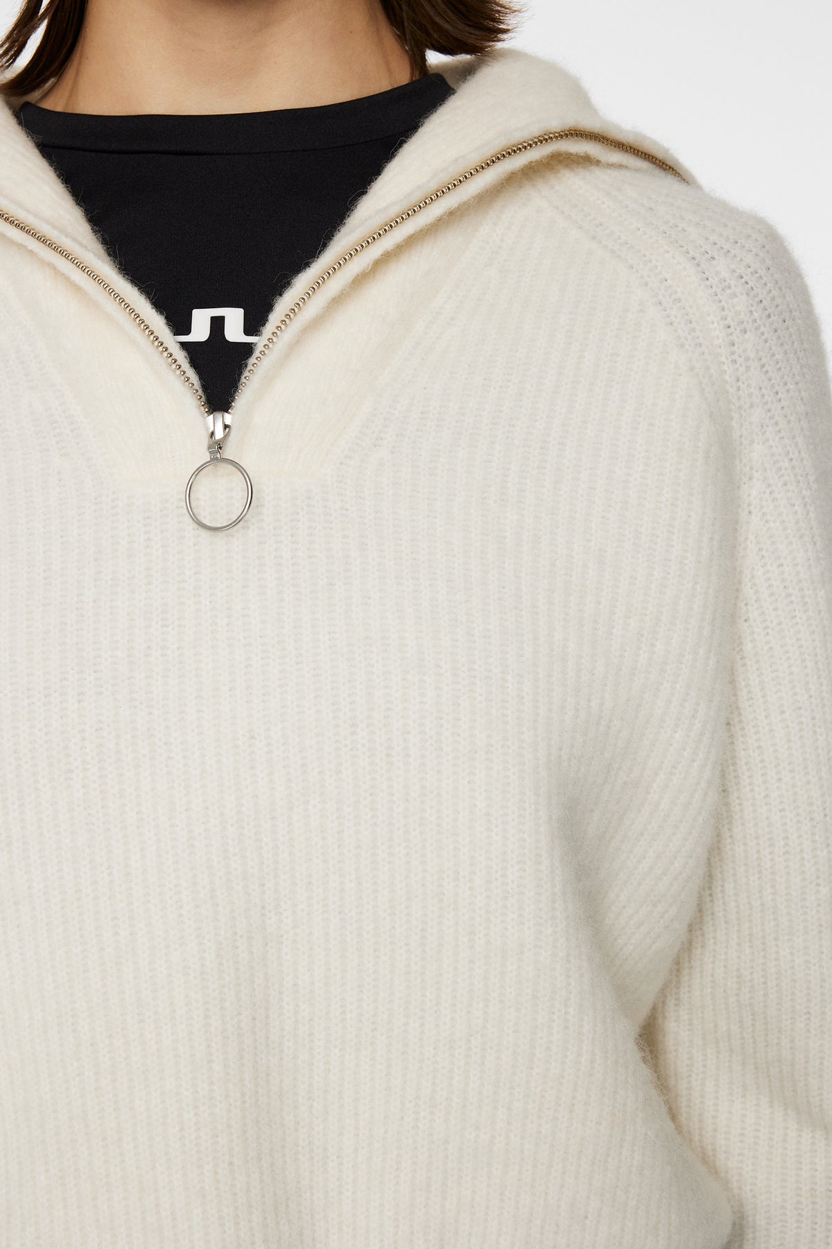 Finja Knitted Zip Sweater / Whisper White