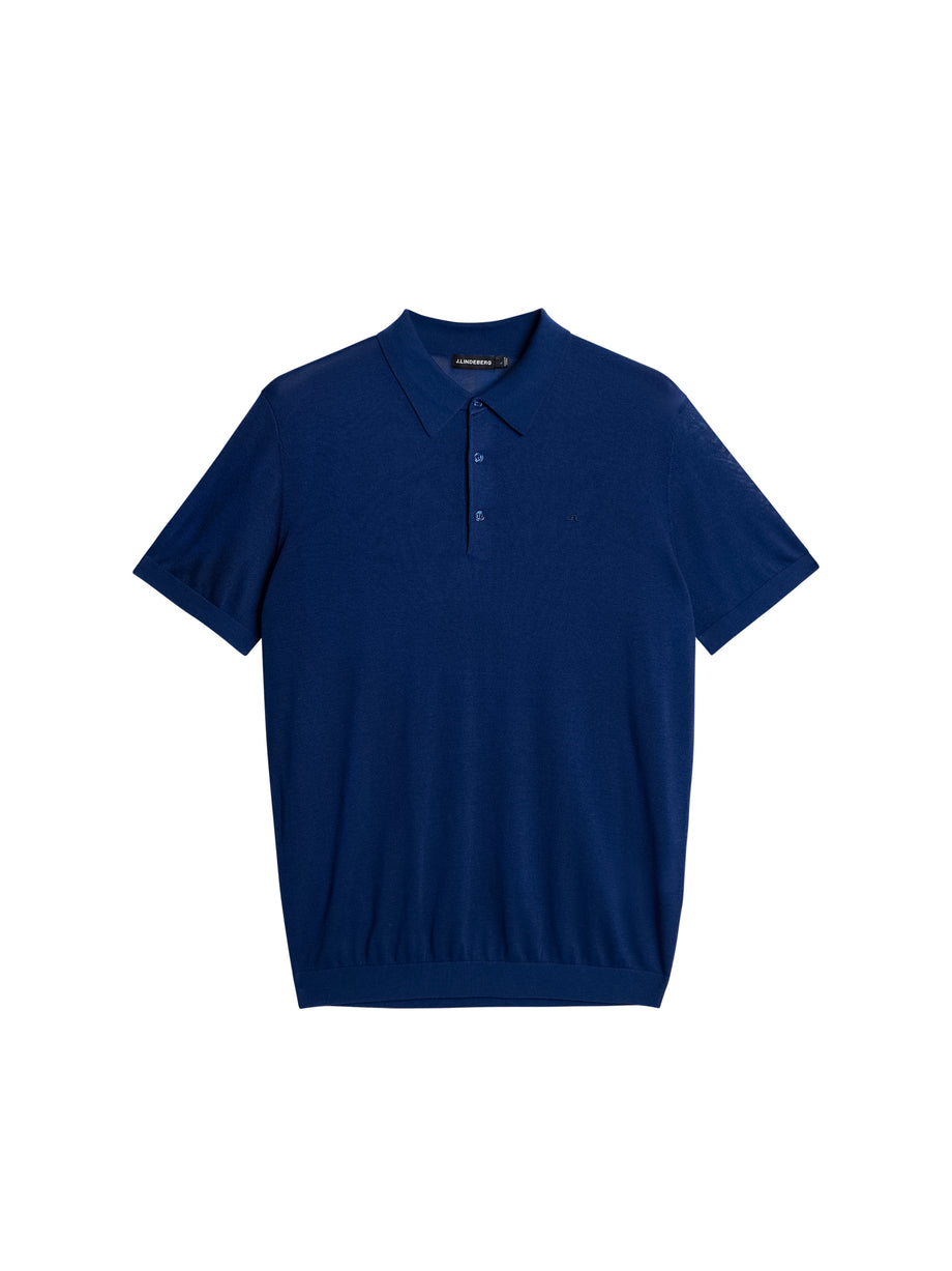 Ridge Lyocell Silk Polo / Estate Blue