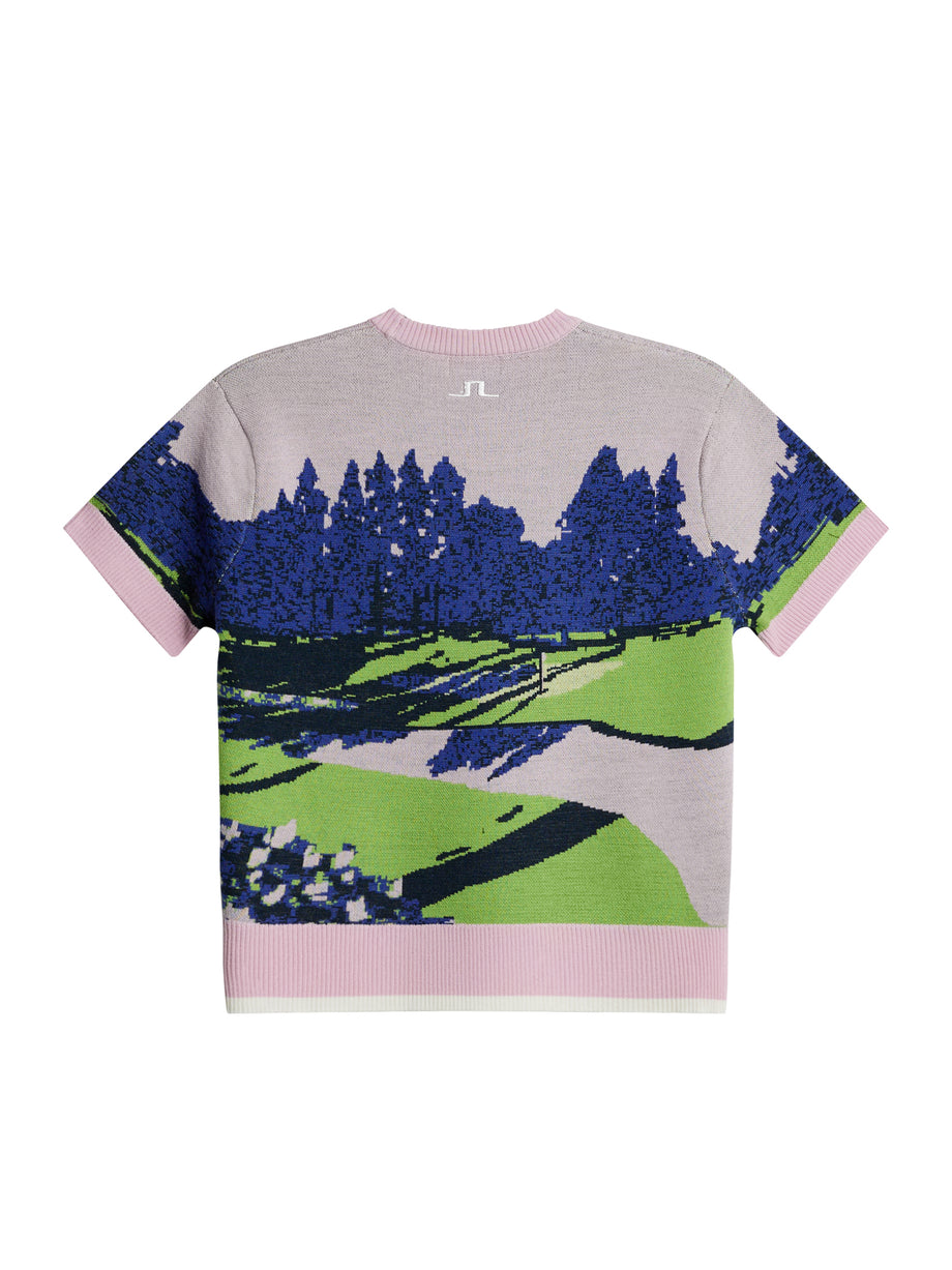 Nico Knitted Top / Watercolor Jacquard Pink