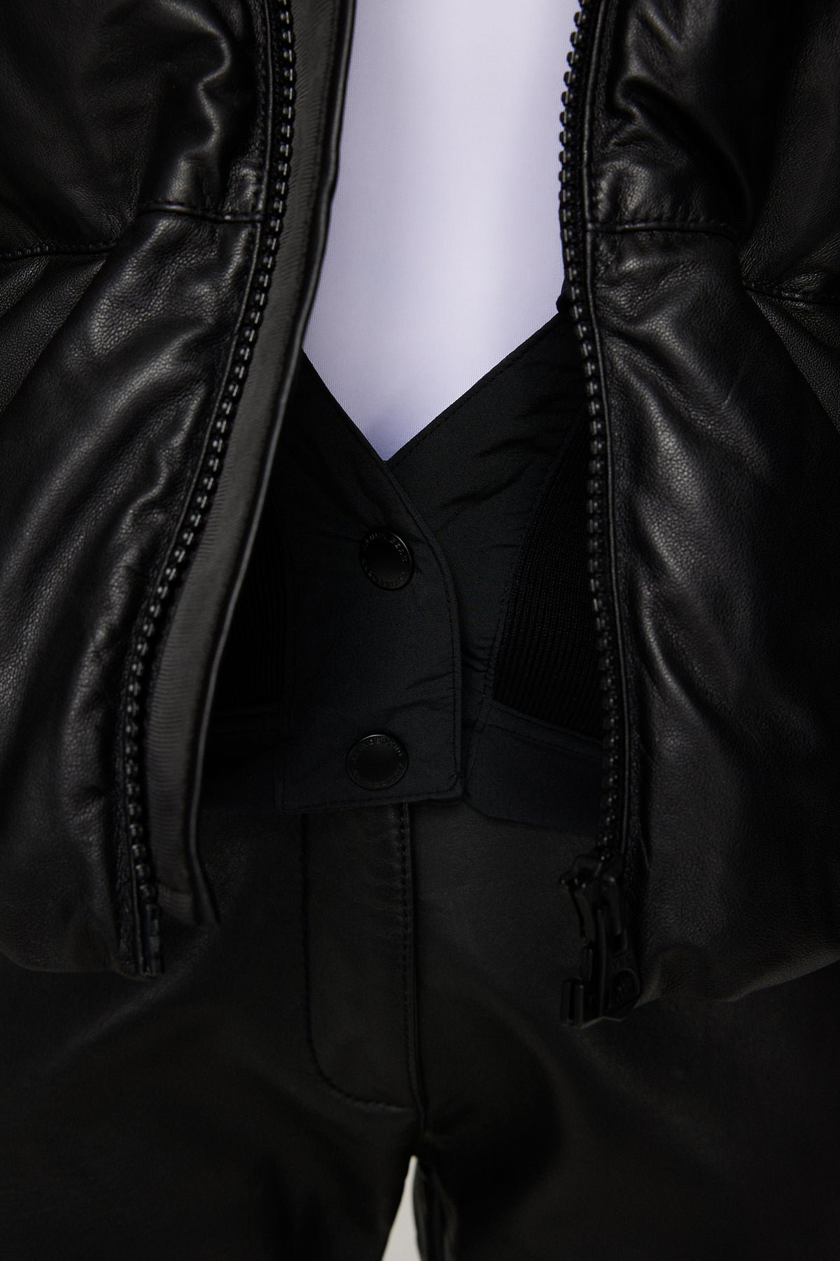 Jolene Leather Padded Jacket / Black