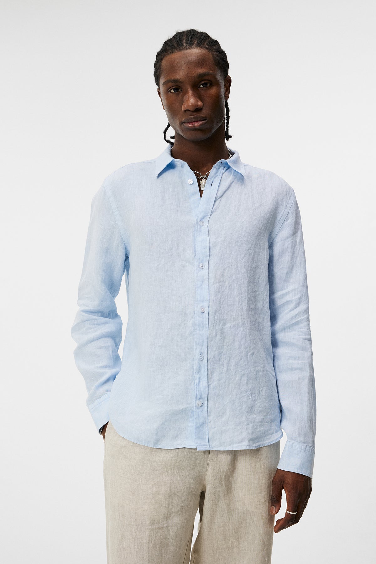 Slim LS Linen Melange Shirt / Chambray Blue