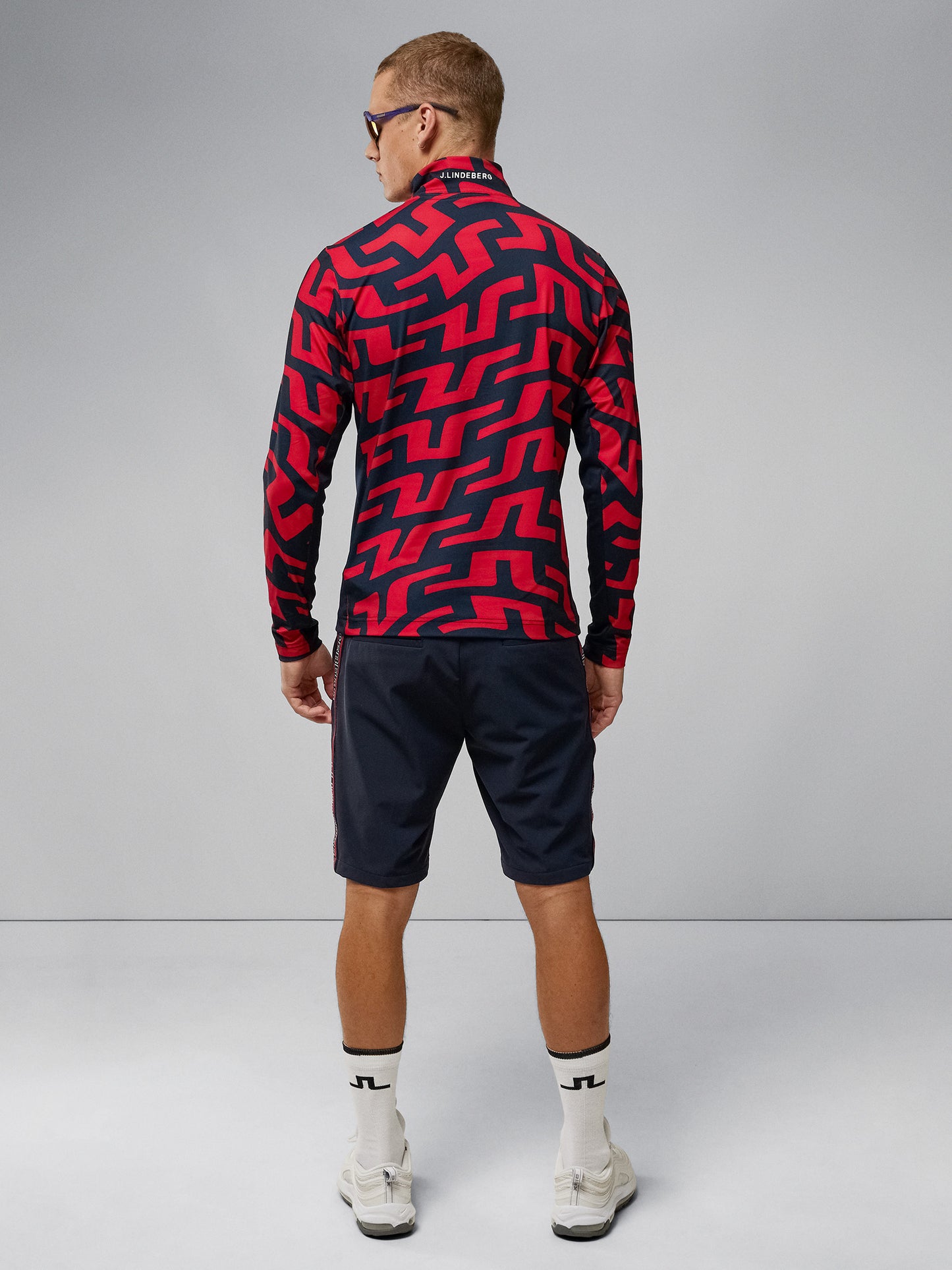 Luke Print Half Zip Mid Layer / Bridge Swirl Red