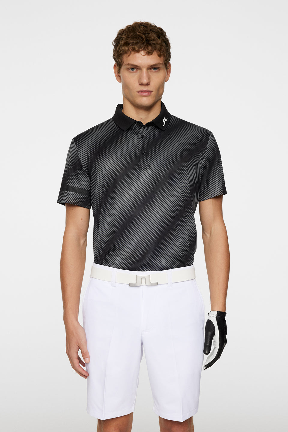 Heath Print Polo / Comb Black M