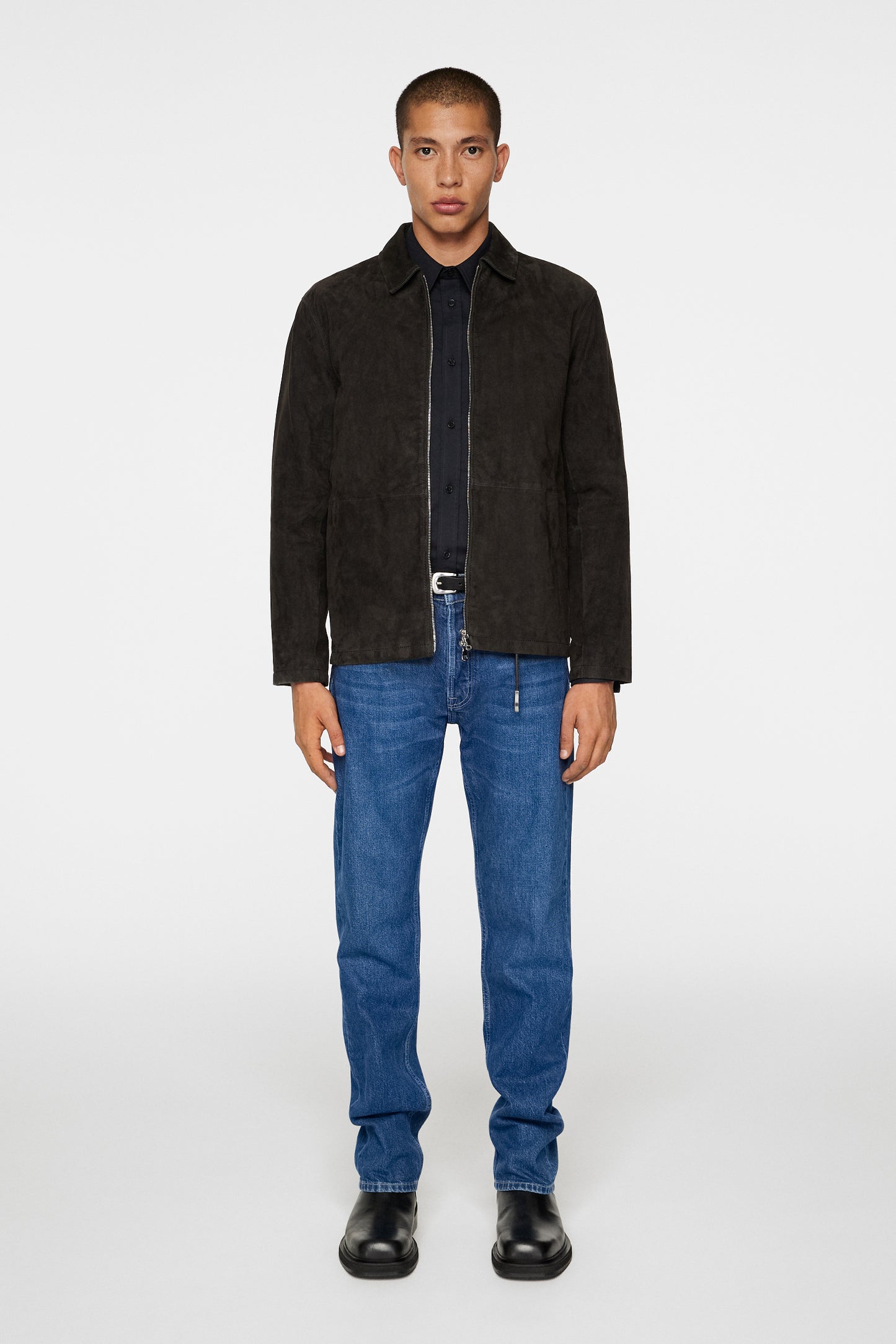 Jonah WR Suede Overshirt / Washed Black