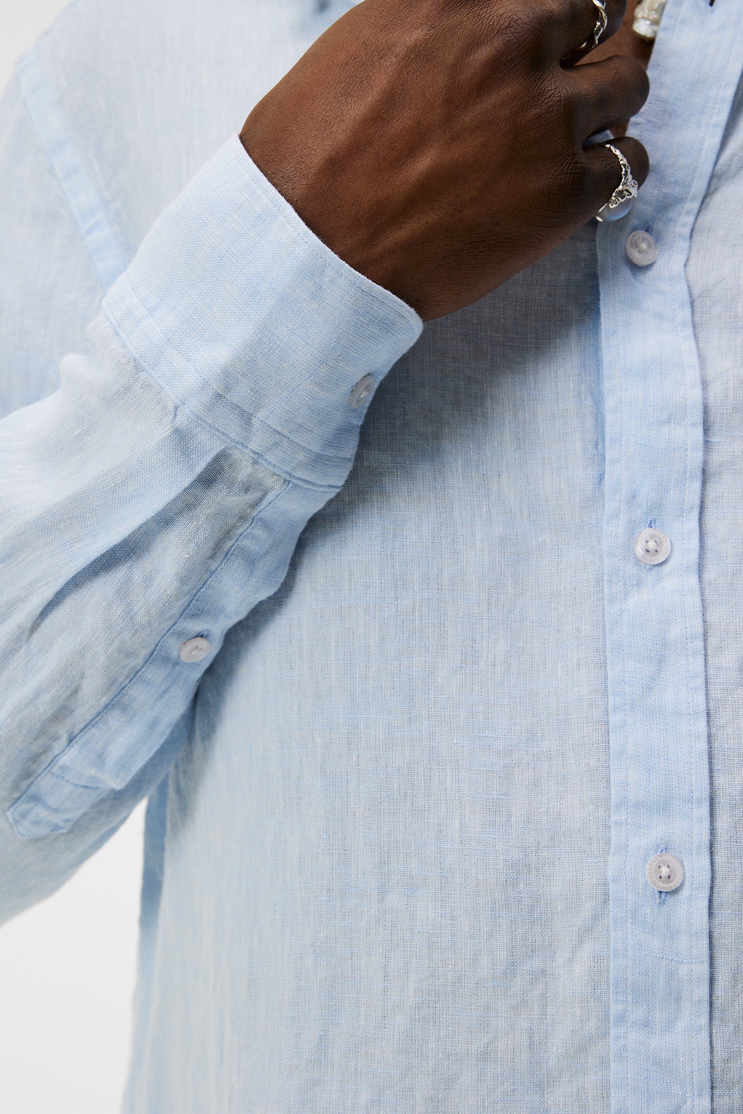 Slim LS Linen Melange Shirt / Chambray Blue