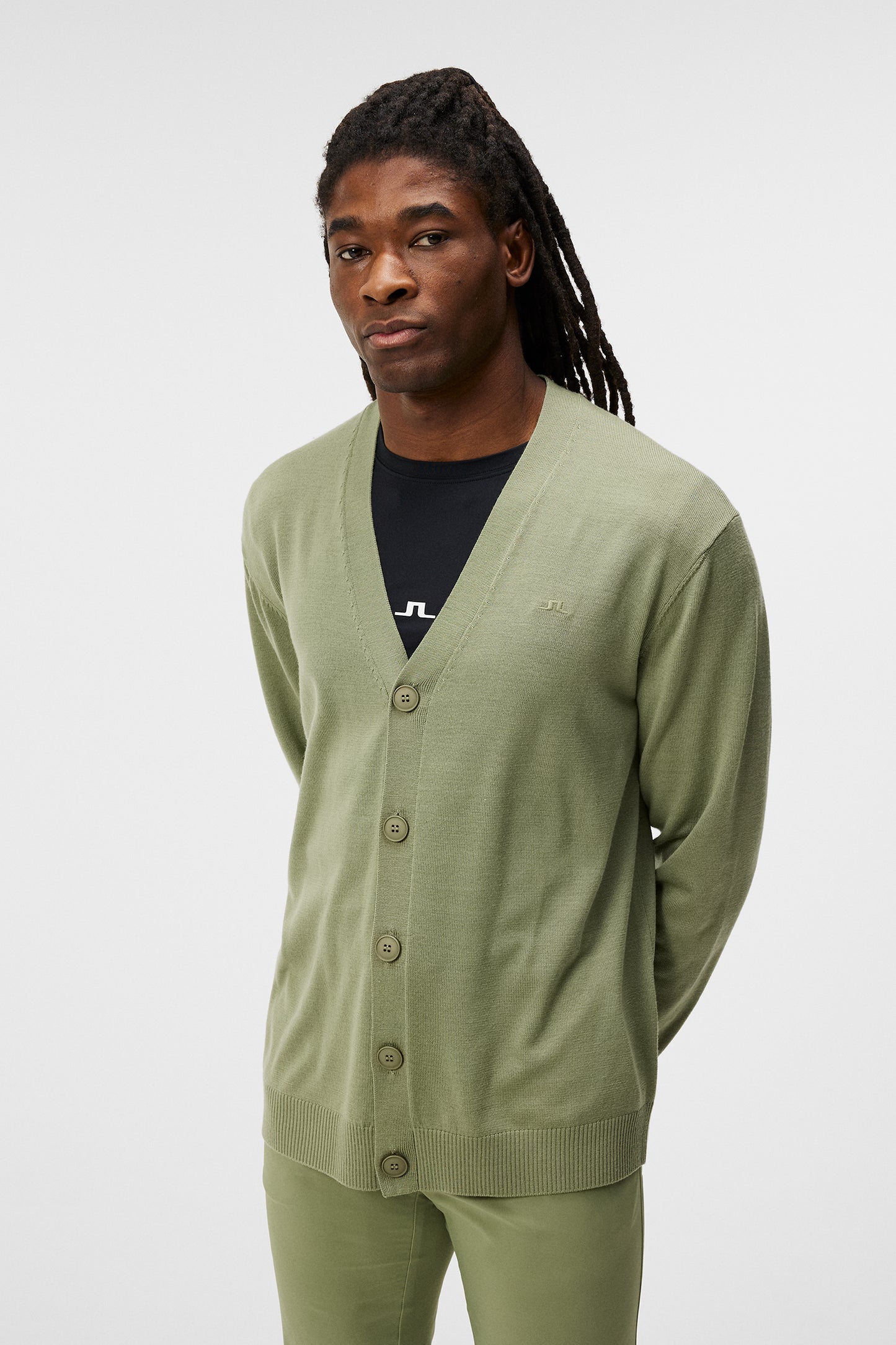 Lucas Knitted Cardigan / Oil Green – J.Lindeberg
