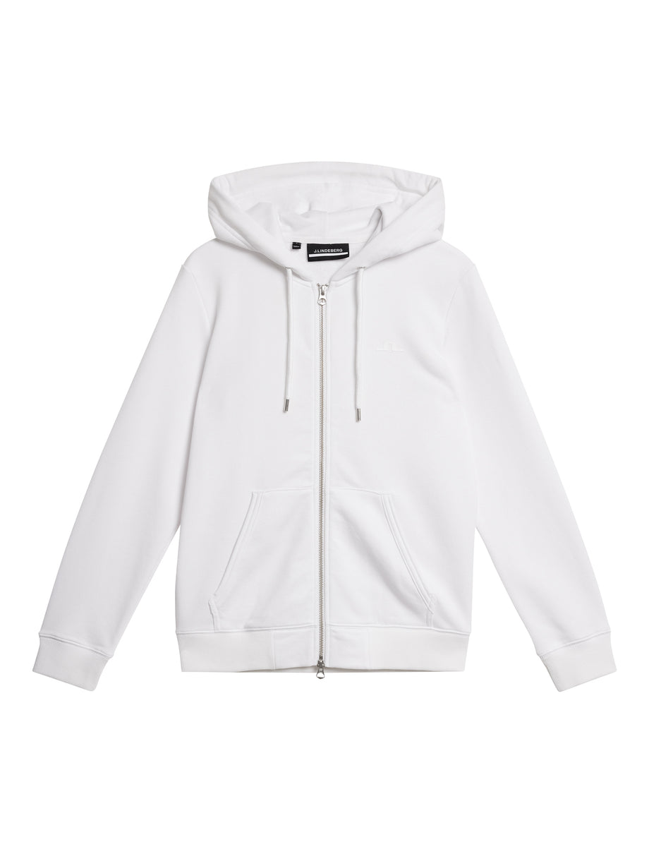 W Alpha Zip Hood / White