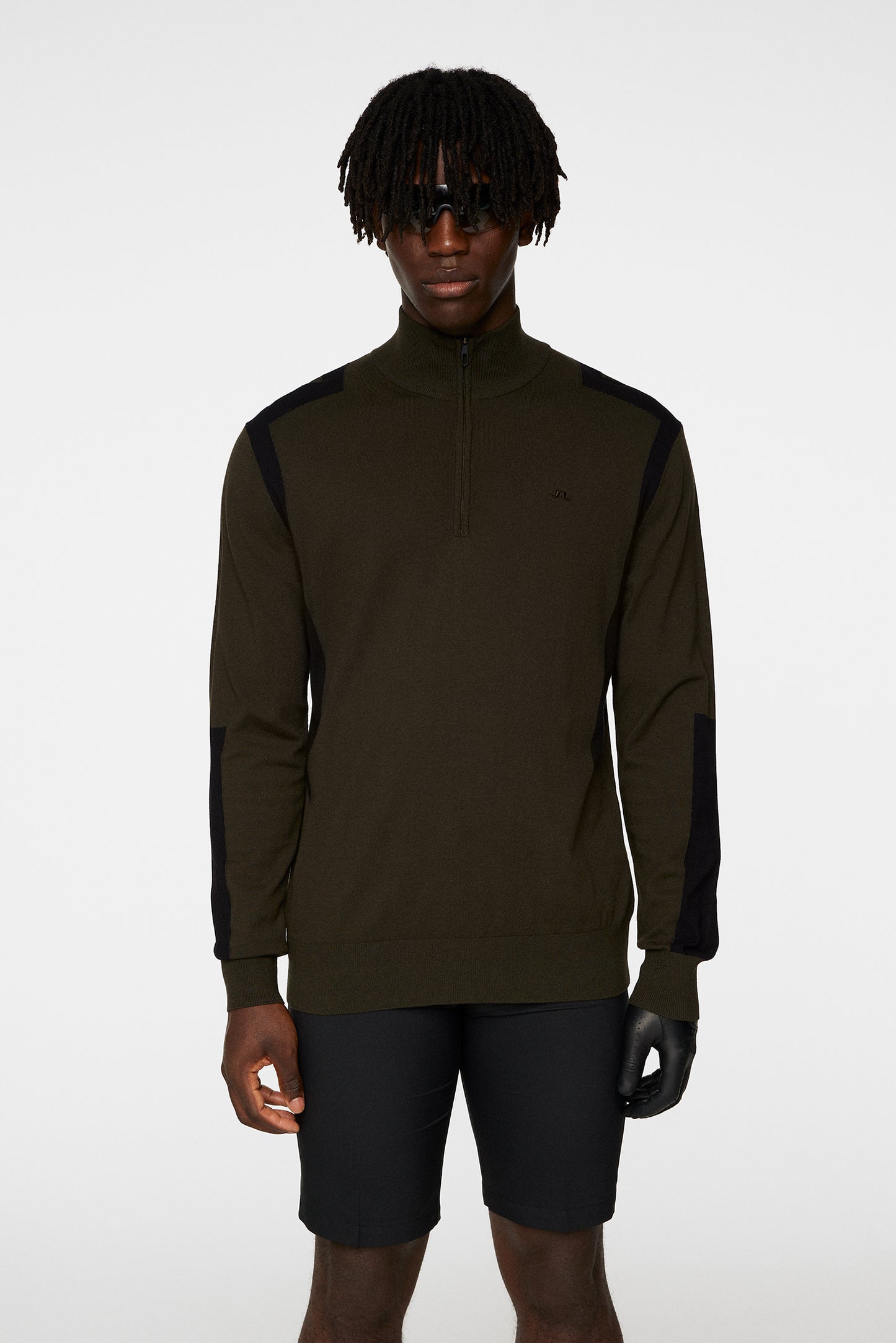 Kendrick Knitted Zip Sweater / Forest Green