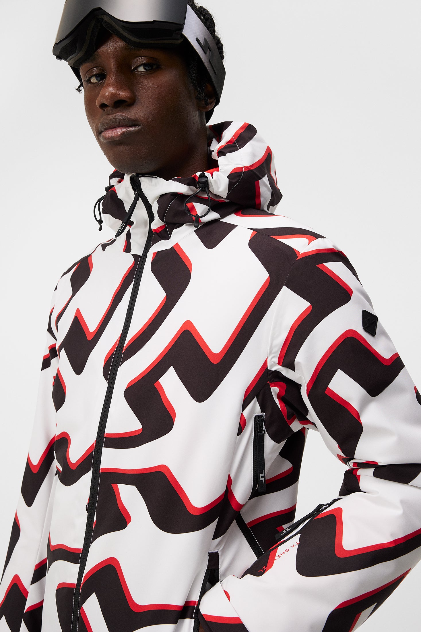 Ace Jacket Printed / Bridge Wave XL White – J.Lindeberg