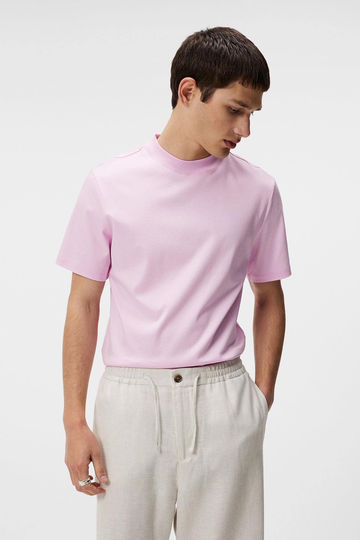 Ace Mock Neck T-shirt / Pink Lavender