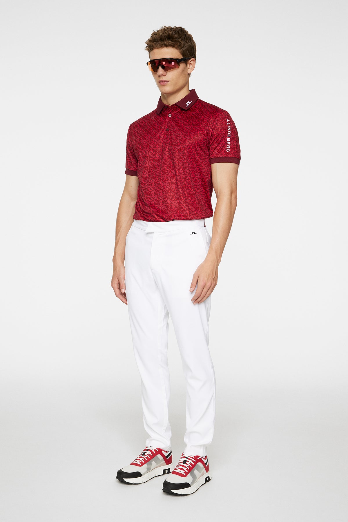 Tour Tech Reg Fit Print Polo / House Of JL Red M – J.Lindeberg