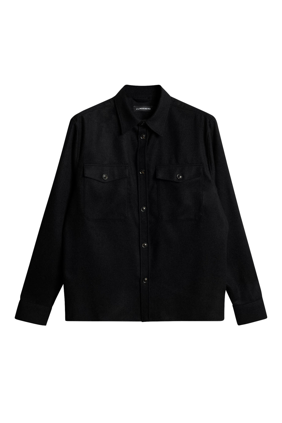 Flat Wool Overshirt / Black