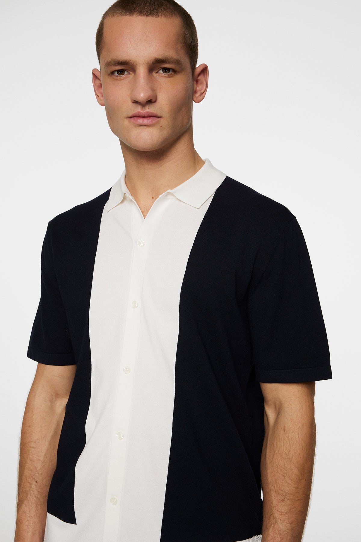 Rue Knitted Polo Shirt / JL Navy