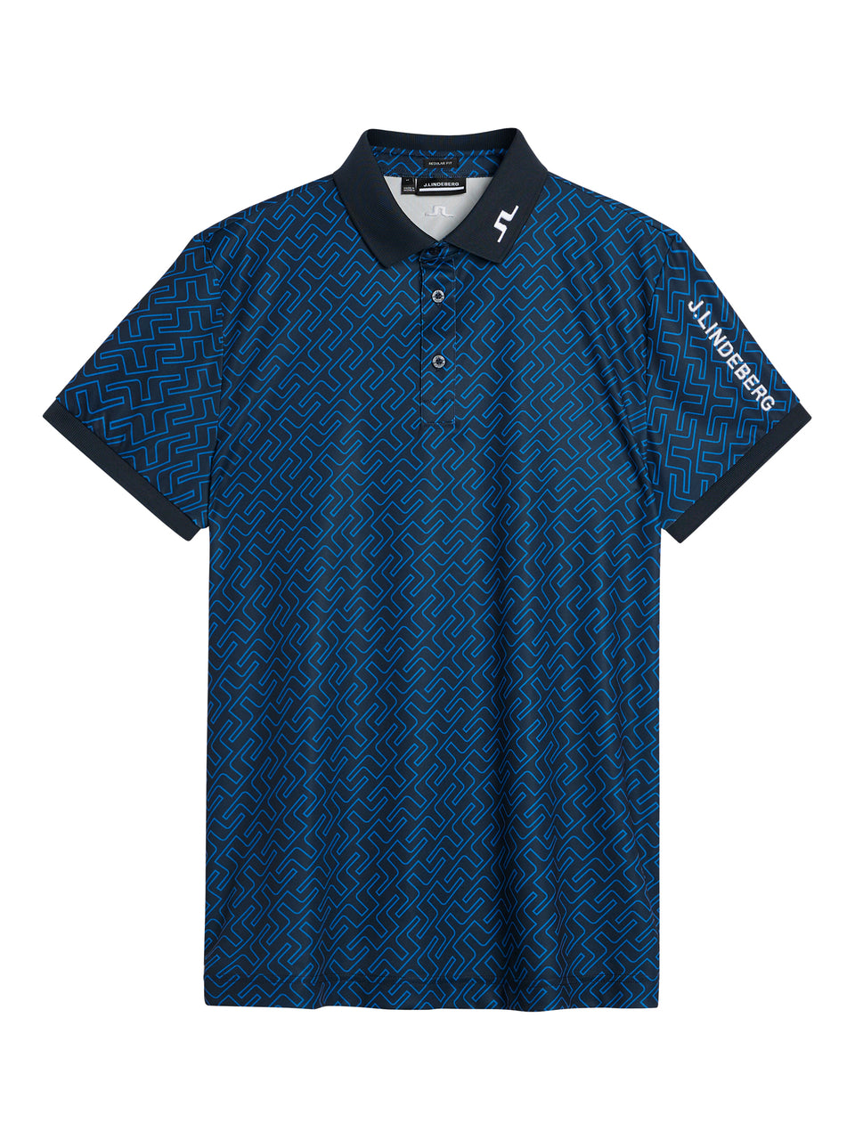 Tour Tech Reg Fit Print Polo / Nautical Blue Bridge Monogram