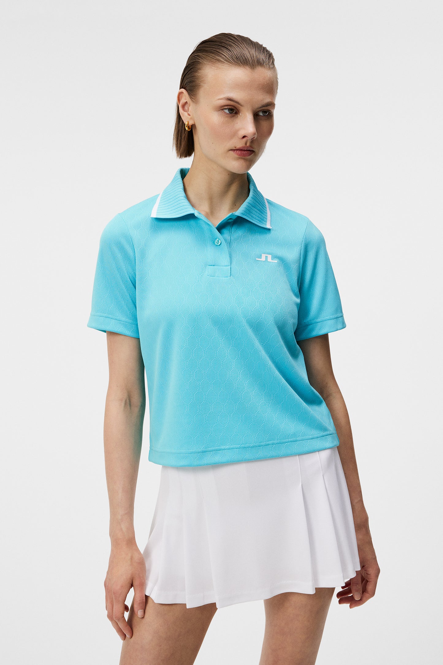 Carina Jacquard Polo / Blue Curacao