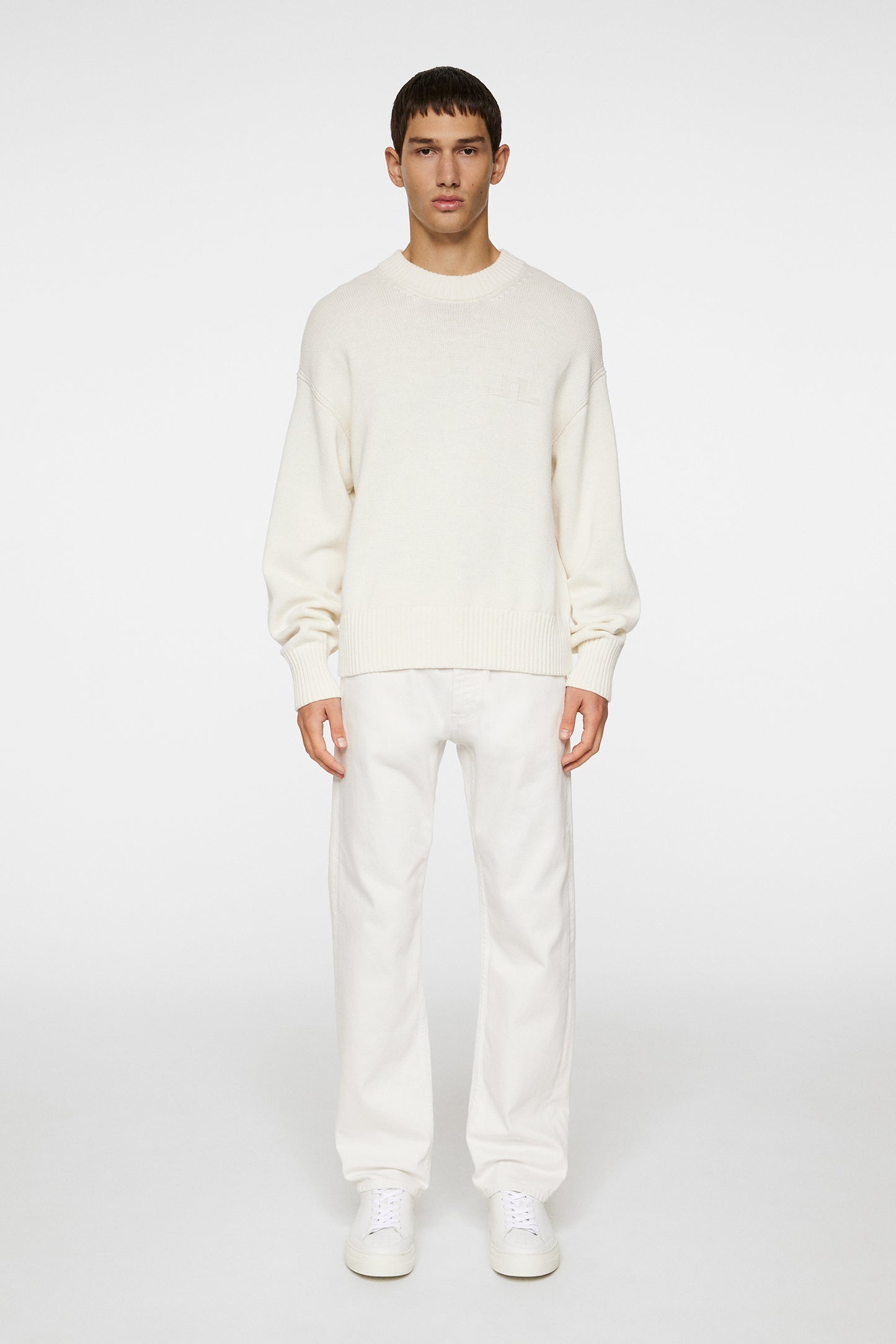 Eddy Cotton Wool Crew Neck / White