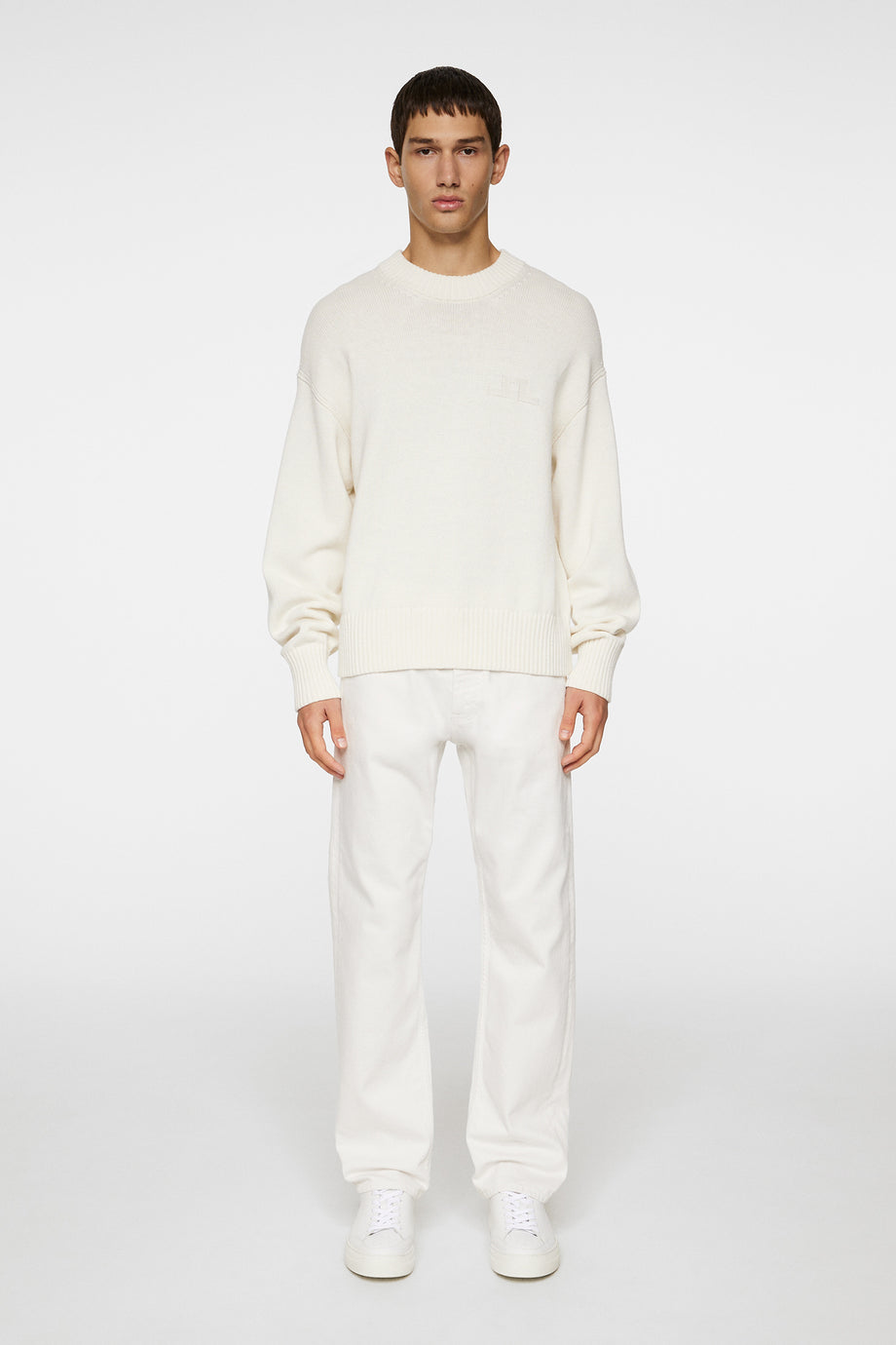 Eddy Cotton Wool Crew Neck / White