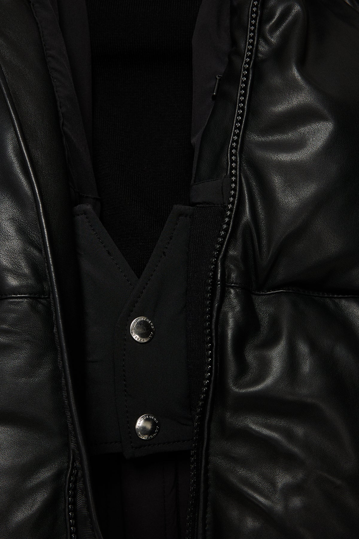 Jolene Leather Padded Jacket / Black