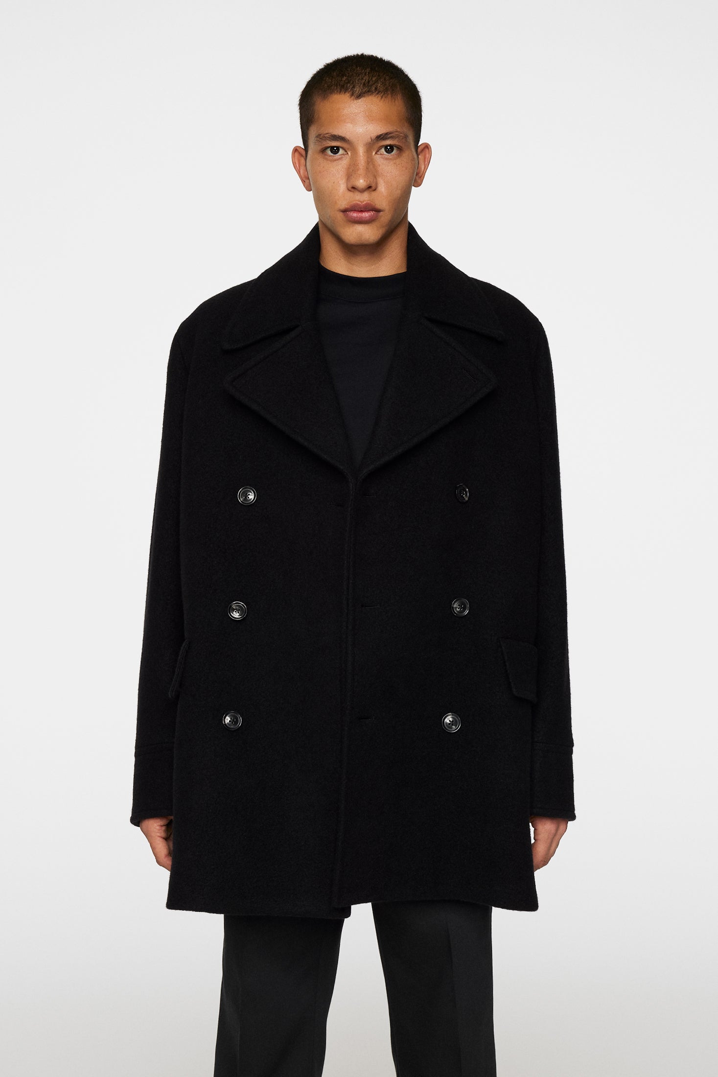 Arno Double Breasted Coat Black