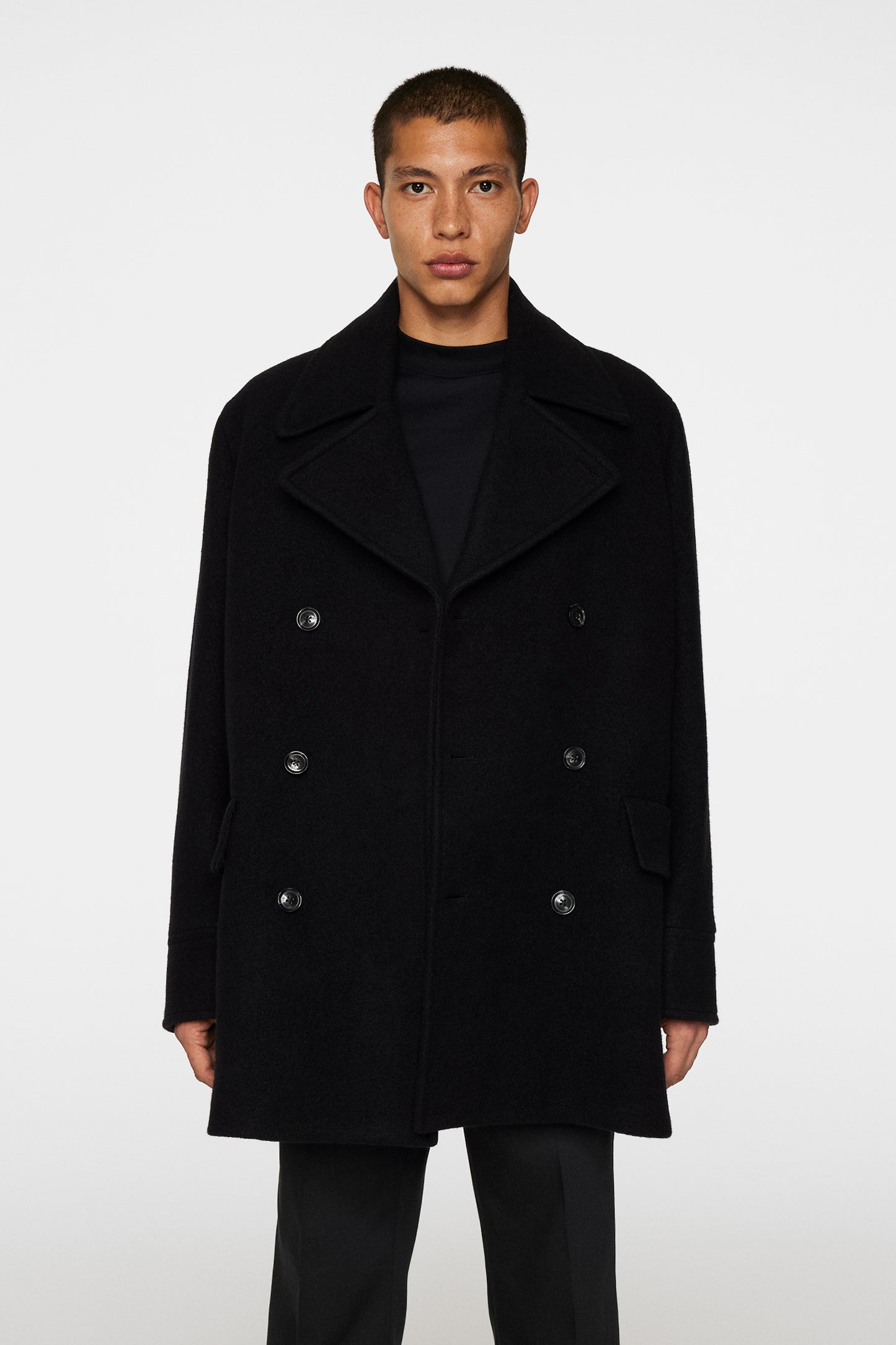 Arno Double Breasted Coat / Black