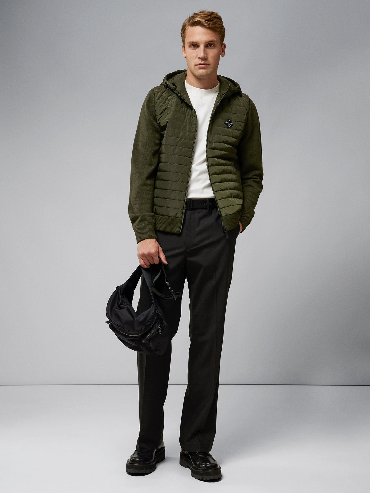 Pierre Knitted Hybrid Jacket / Forest Green