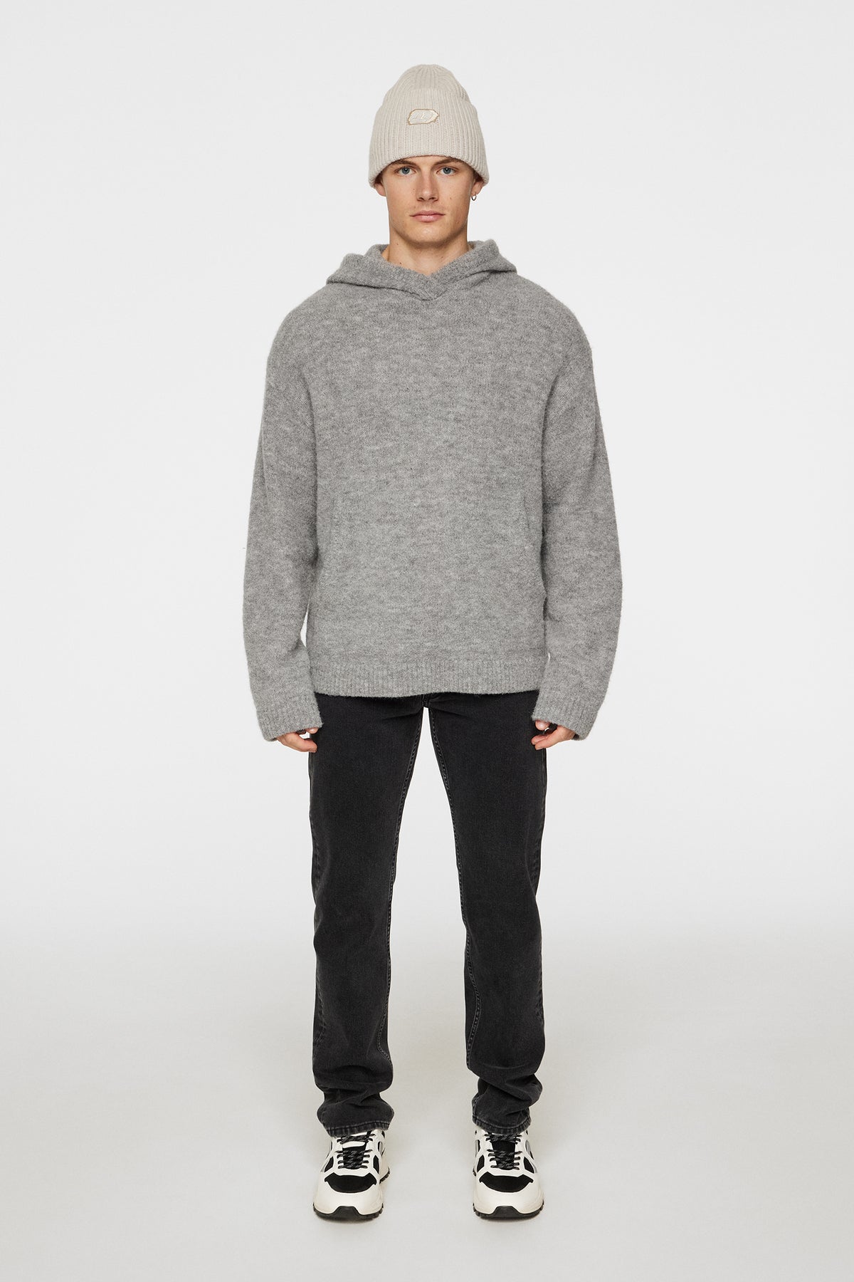 Broon Alpaca Blend Hoodie / Mid Grey Melange – J.Lindeberg