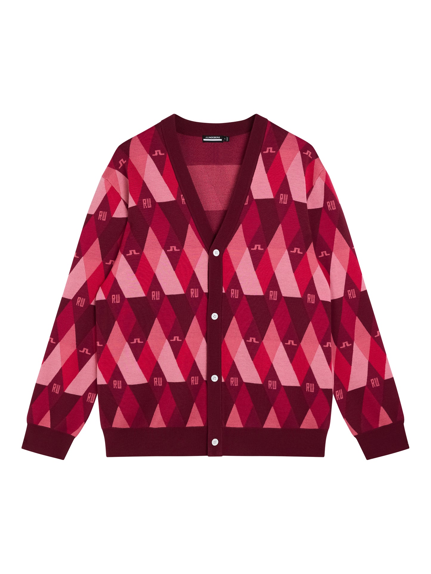 Luca Knitted Argyle Cardigan / RW Pink Argyle