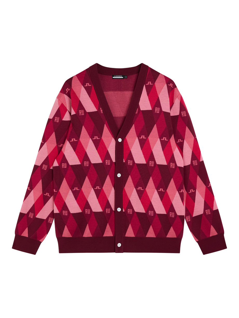 Luca Knitted Argyle Cardigan / RW Pink Argyle