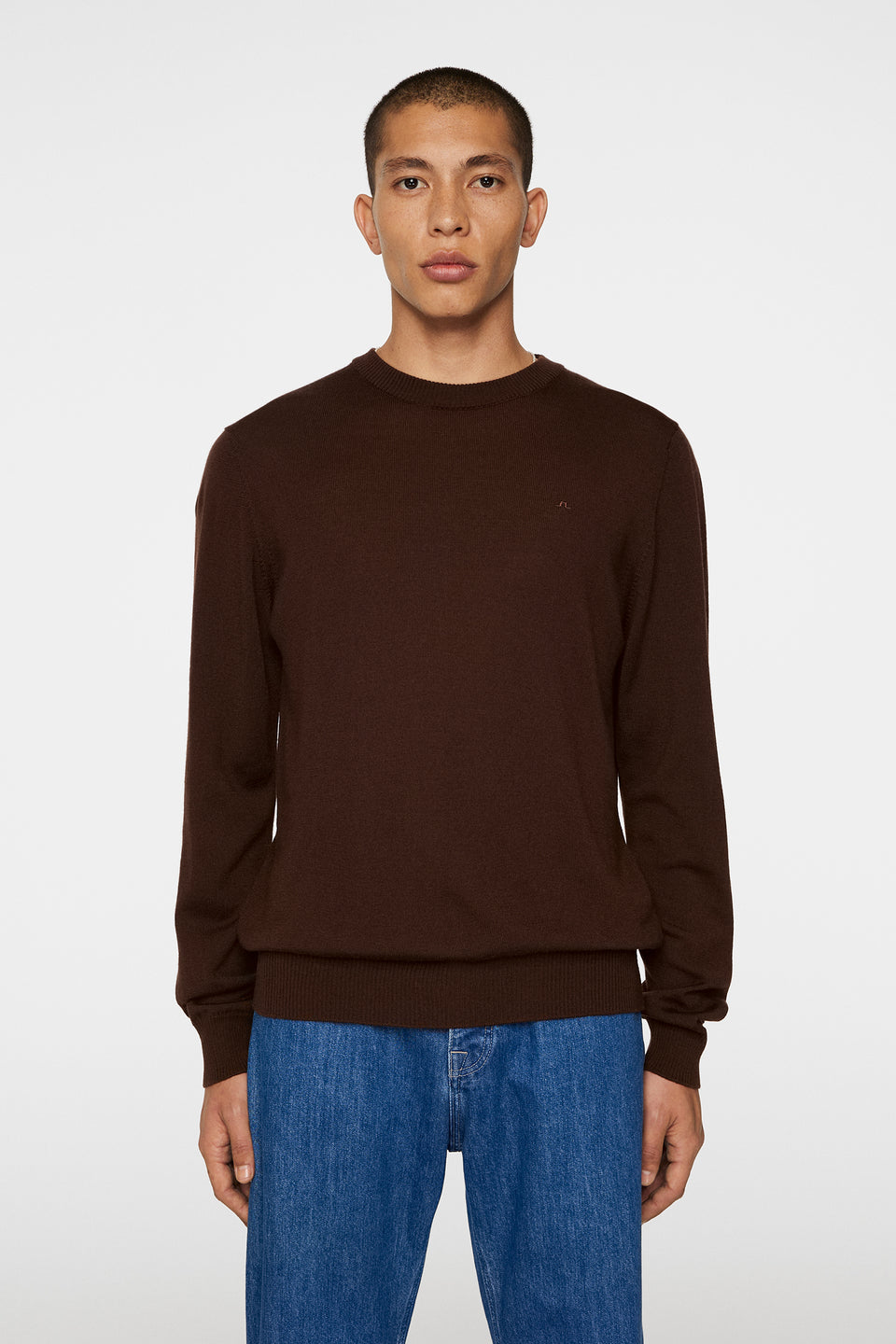 Keane Merino Crew Neck Sweater / Bitter Chocolate