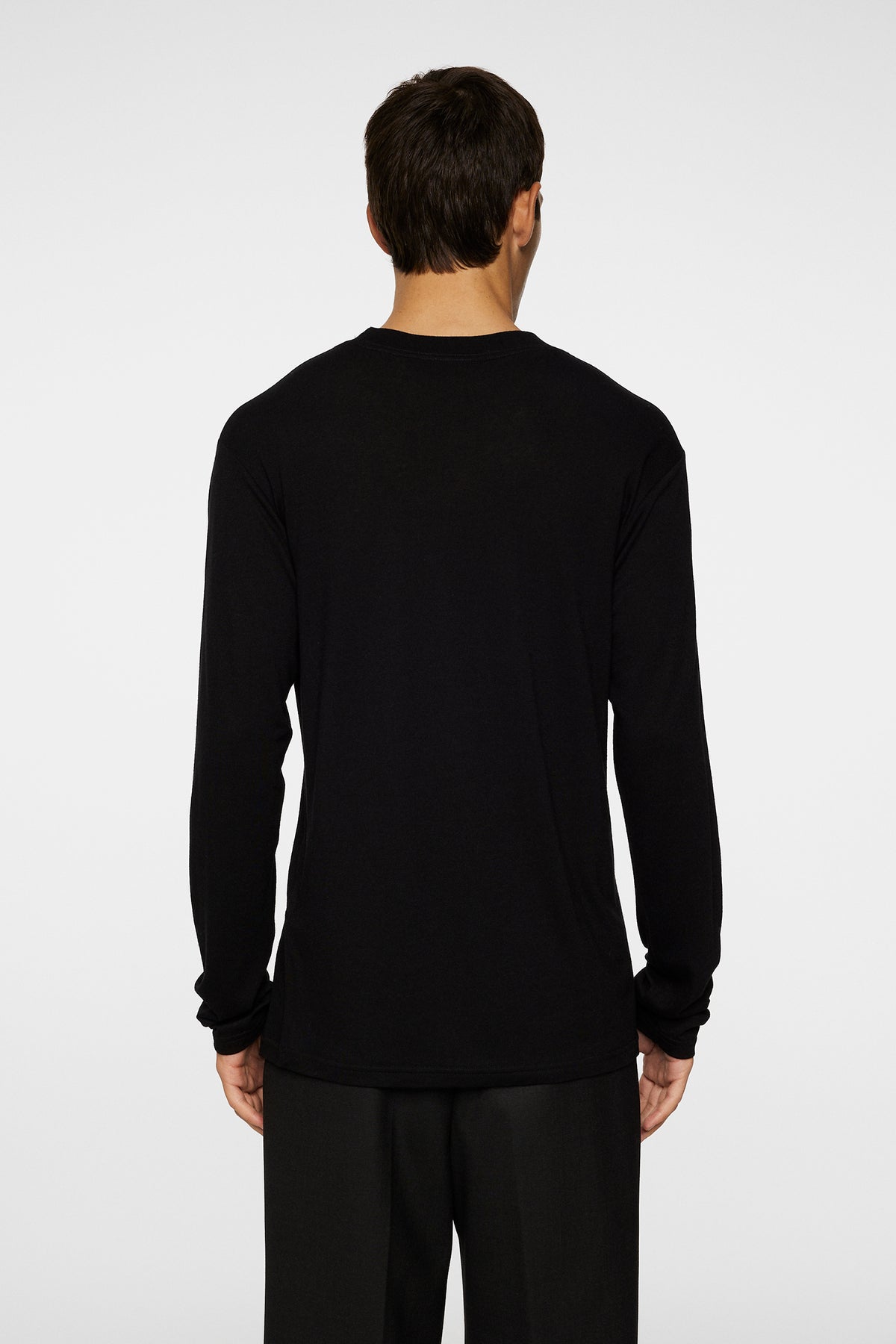 Arnie mock neck LS t-shirt / Black