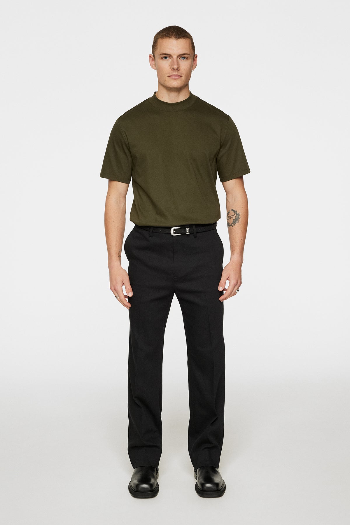 Ace Mock Neck T-Shirt / Forest Green