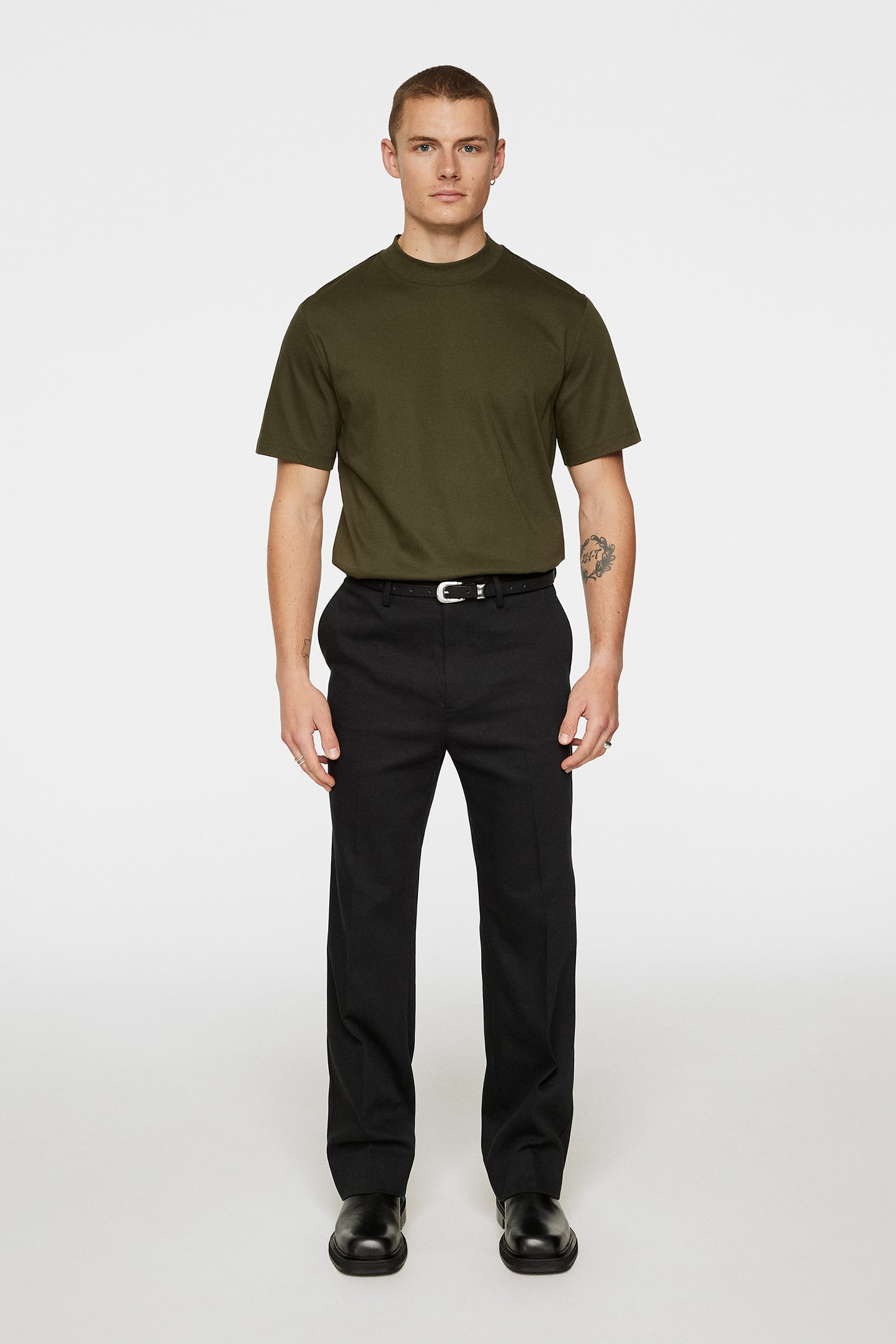 Ace Mock Neck T-Shirt / Forest Green