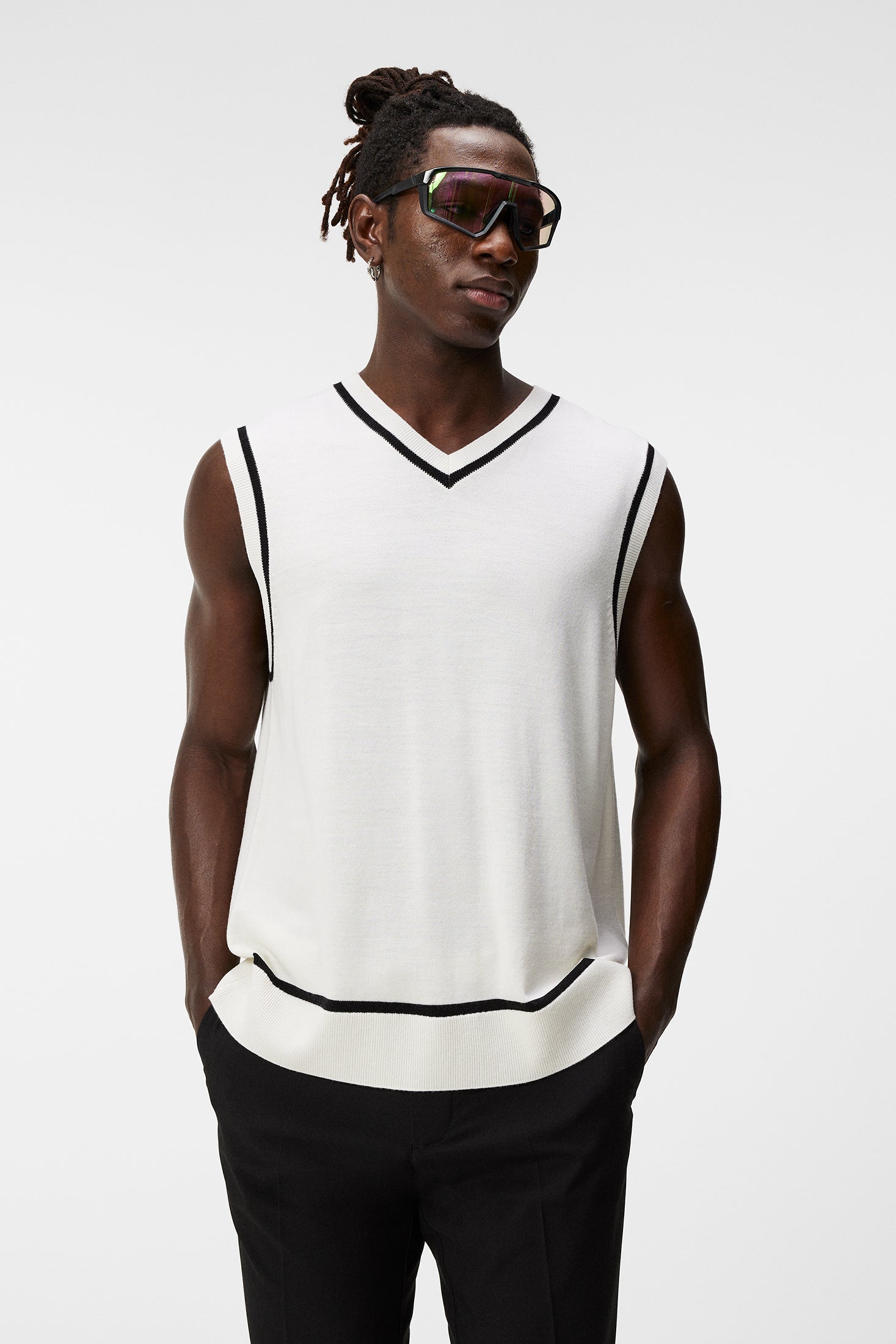 Fraser Knitted Vest White J.Lindeberg