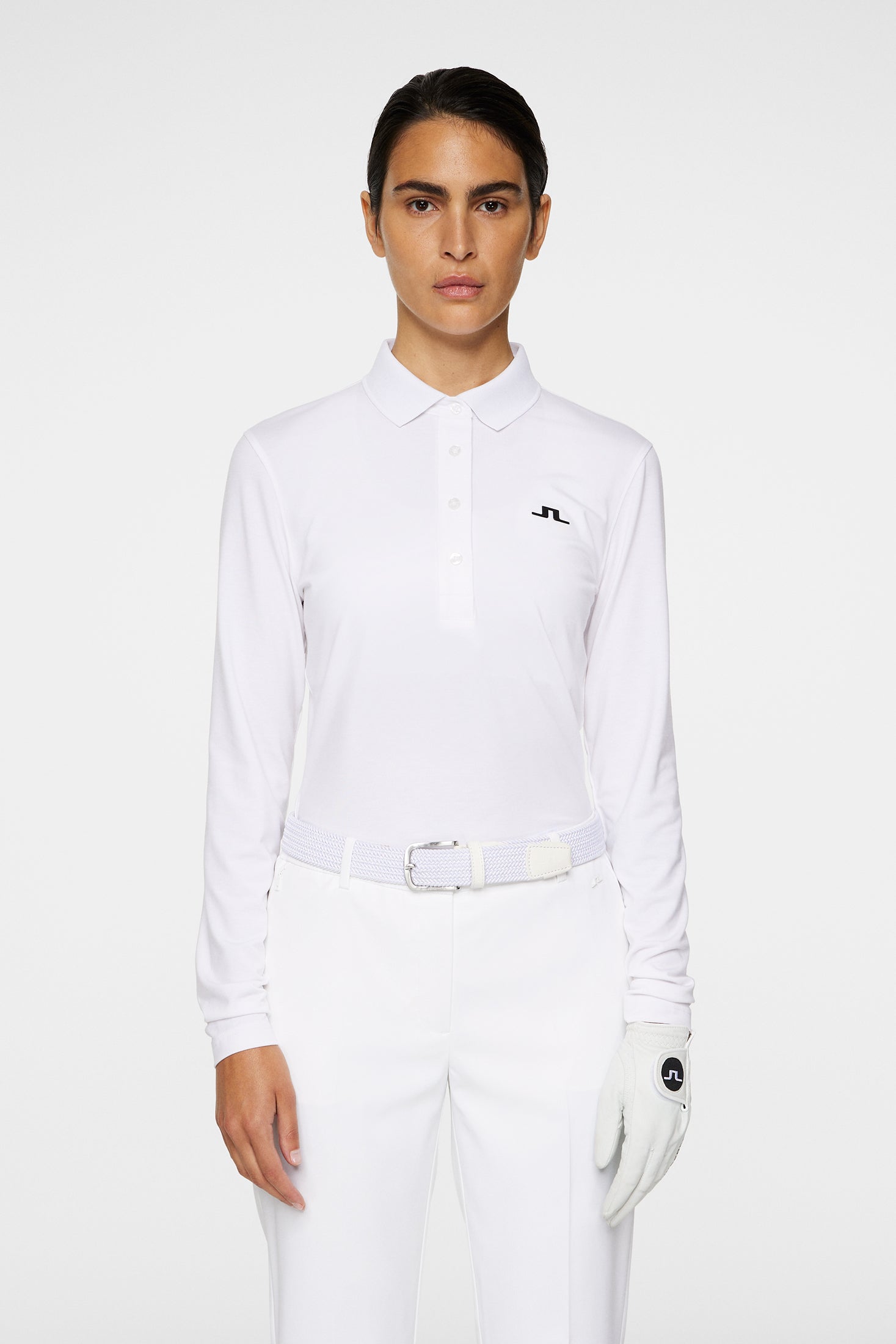 Flor Long Sleeve Polo White