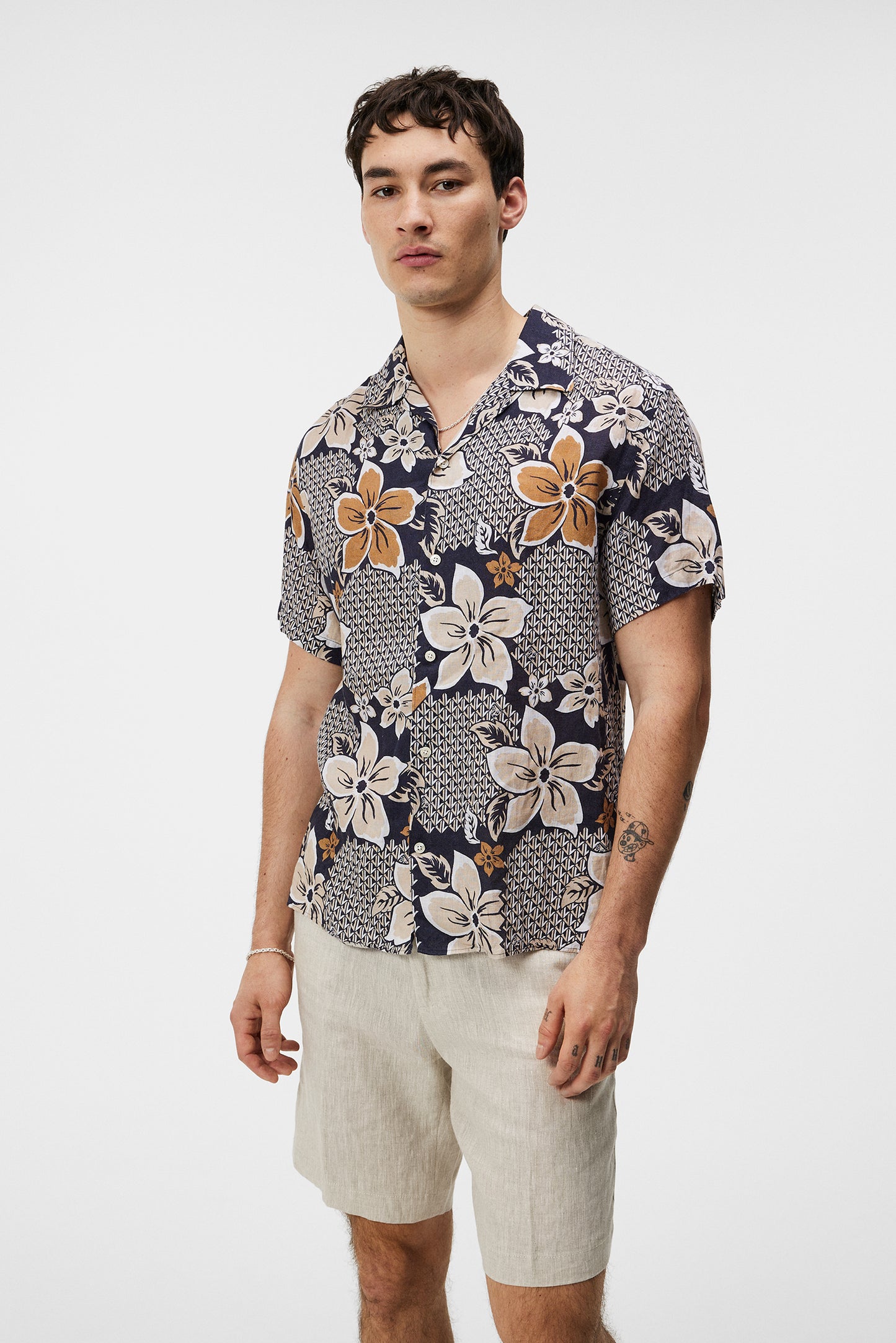 Elio Linen Island Floral Shirt / Island Floral Mix Safari