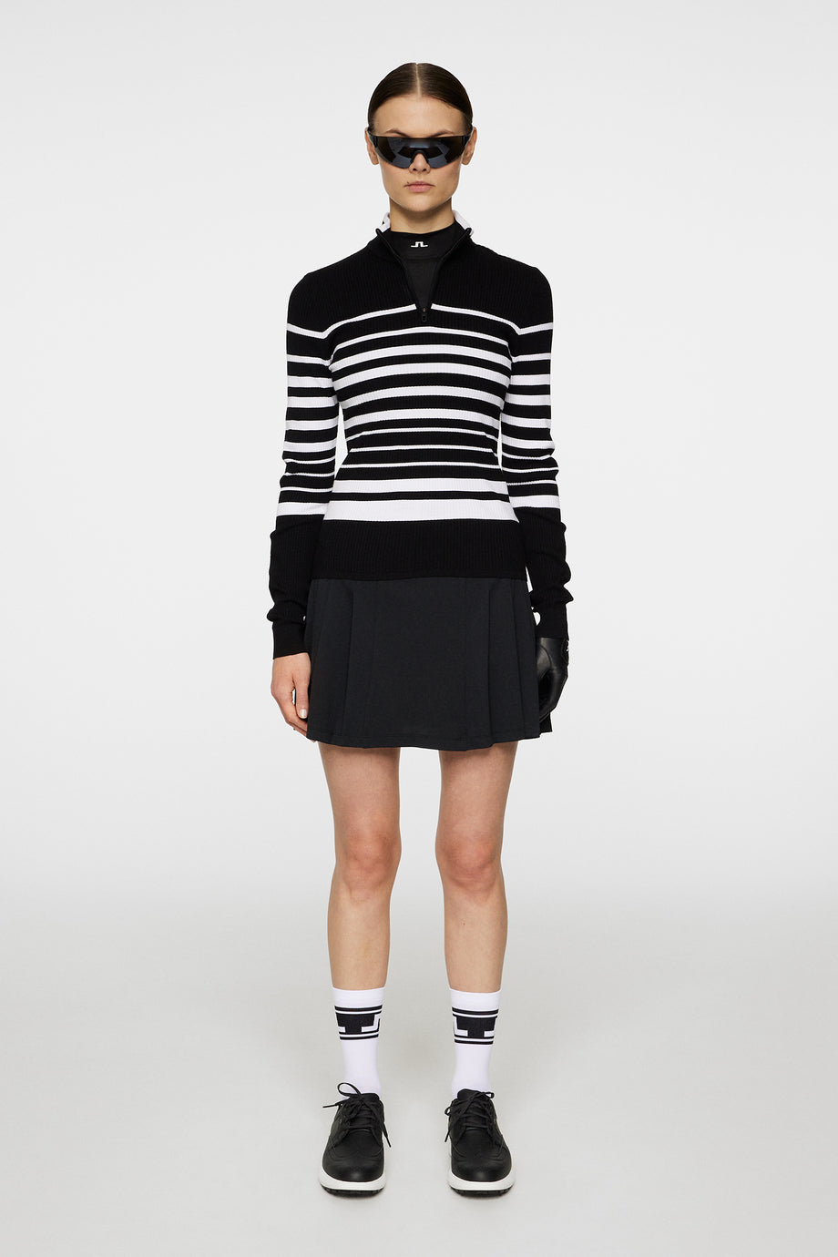 Cheryl Knitted Zip Sweater / Black