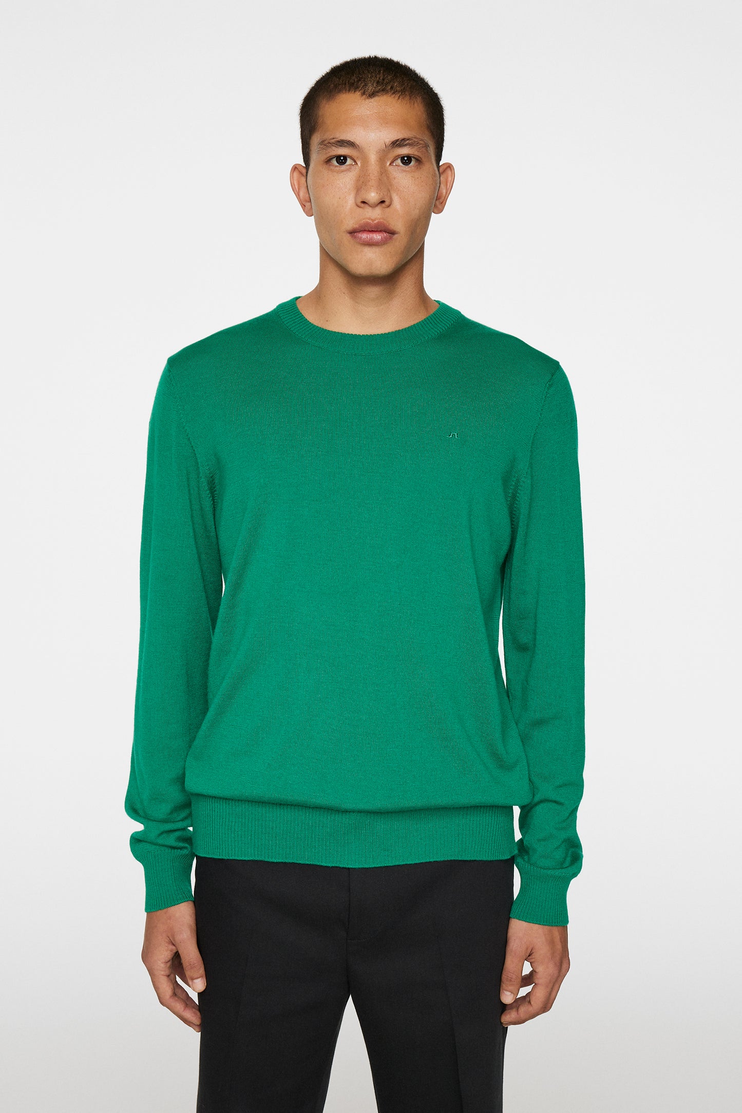 Keane Merino Crew Neck Sweater / Ultramarine Green