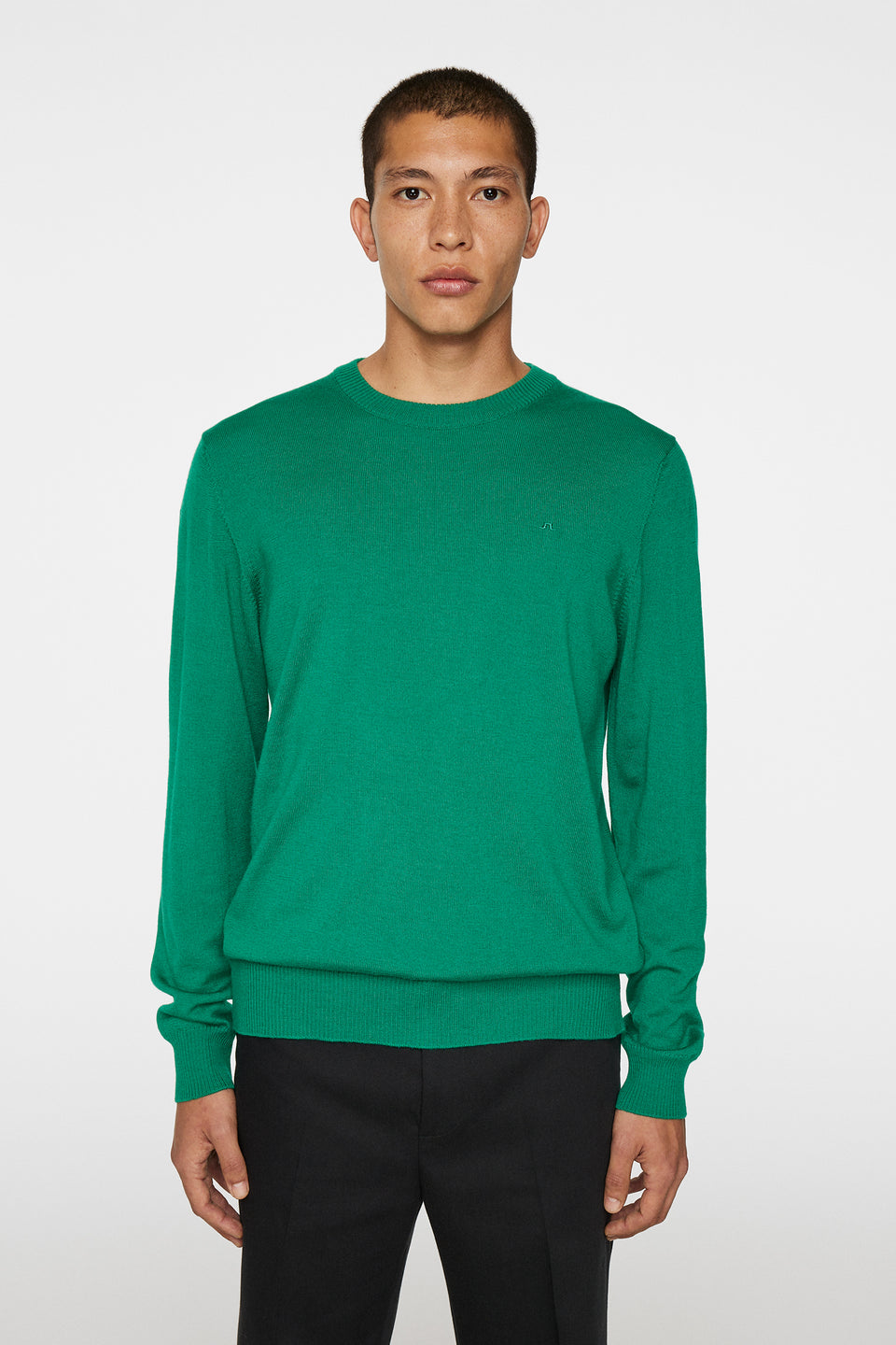 Keane Merino Crew Neck Sweater / Ultramarine Green