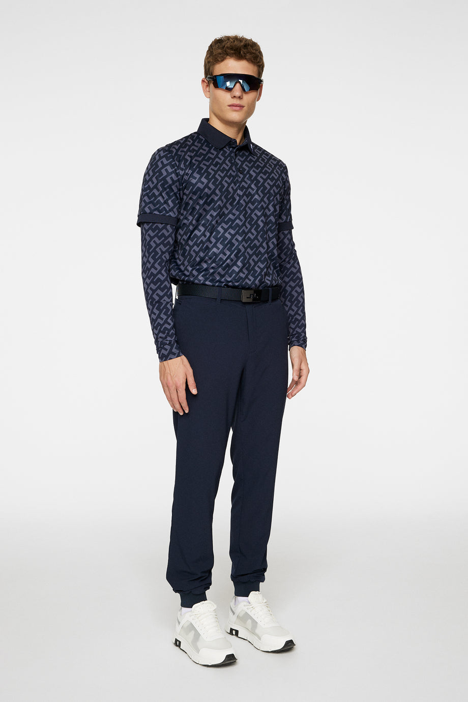 Tour Tech Reg Fit Print Polo / Bias Bridge Navy