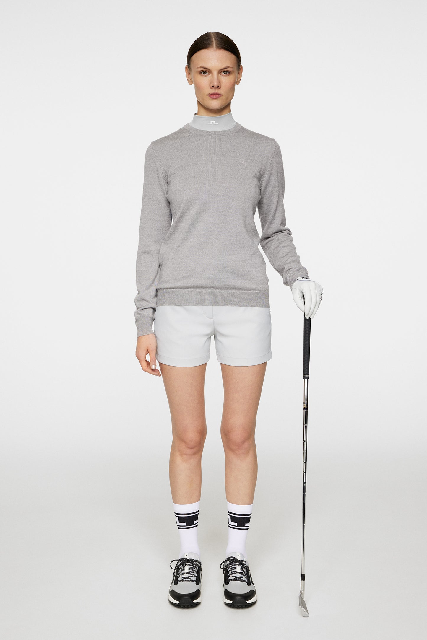 Aria Knitted Sweater / Light Grey Melange