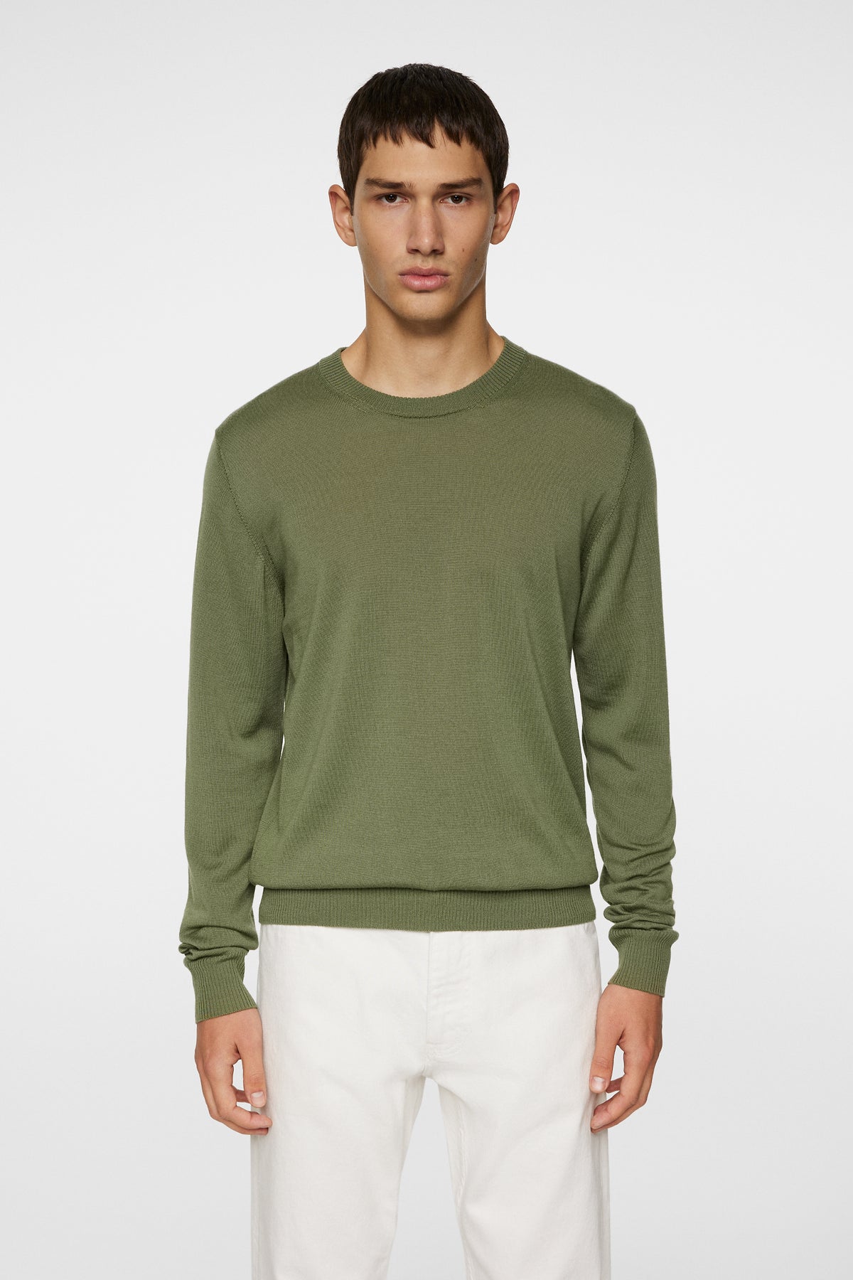 Keane Light Merino Crew Neck / Olivine