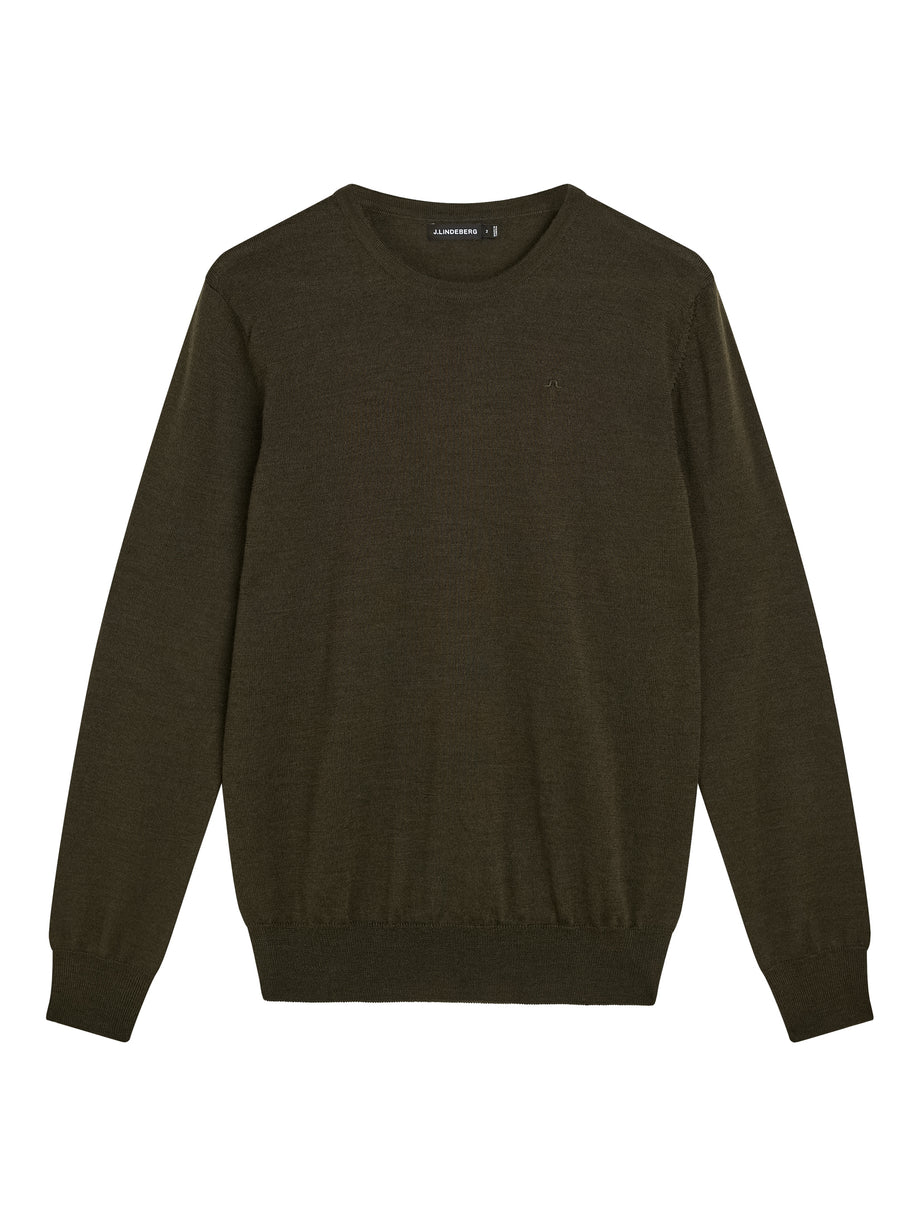 Lyle Merino Crew Neck Sweater / Forest Green